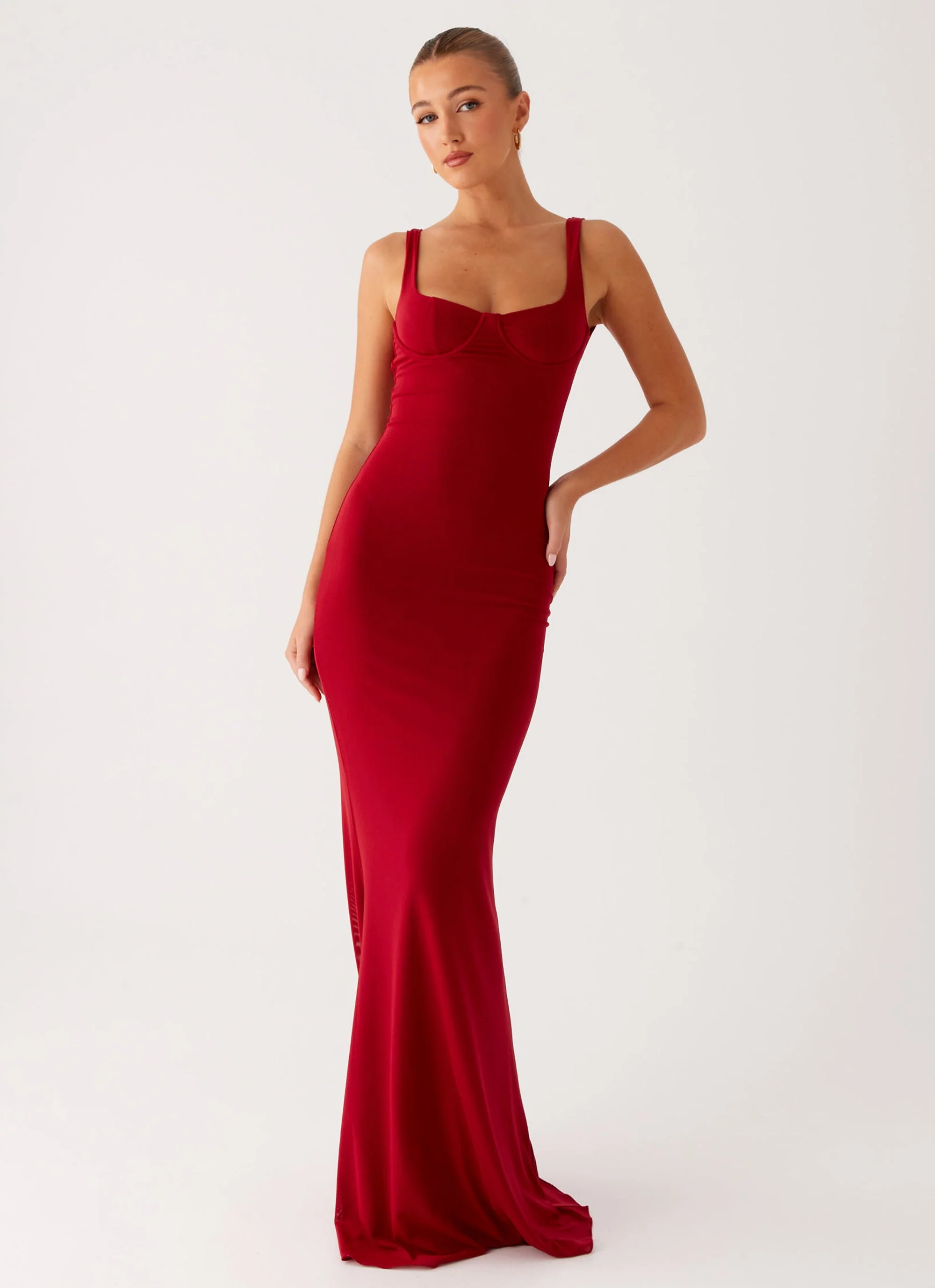 Safiya Maxi Dress - Maroon - Image 5