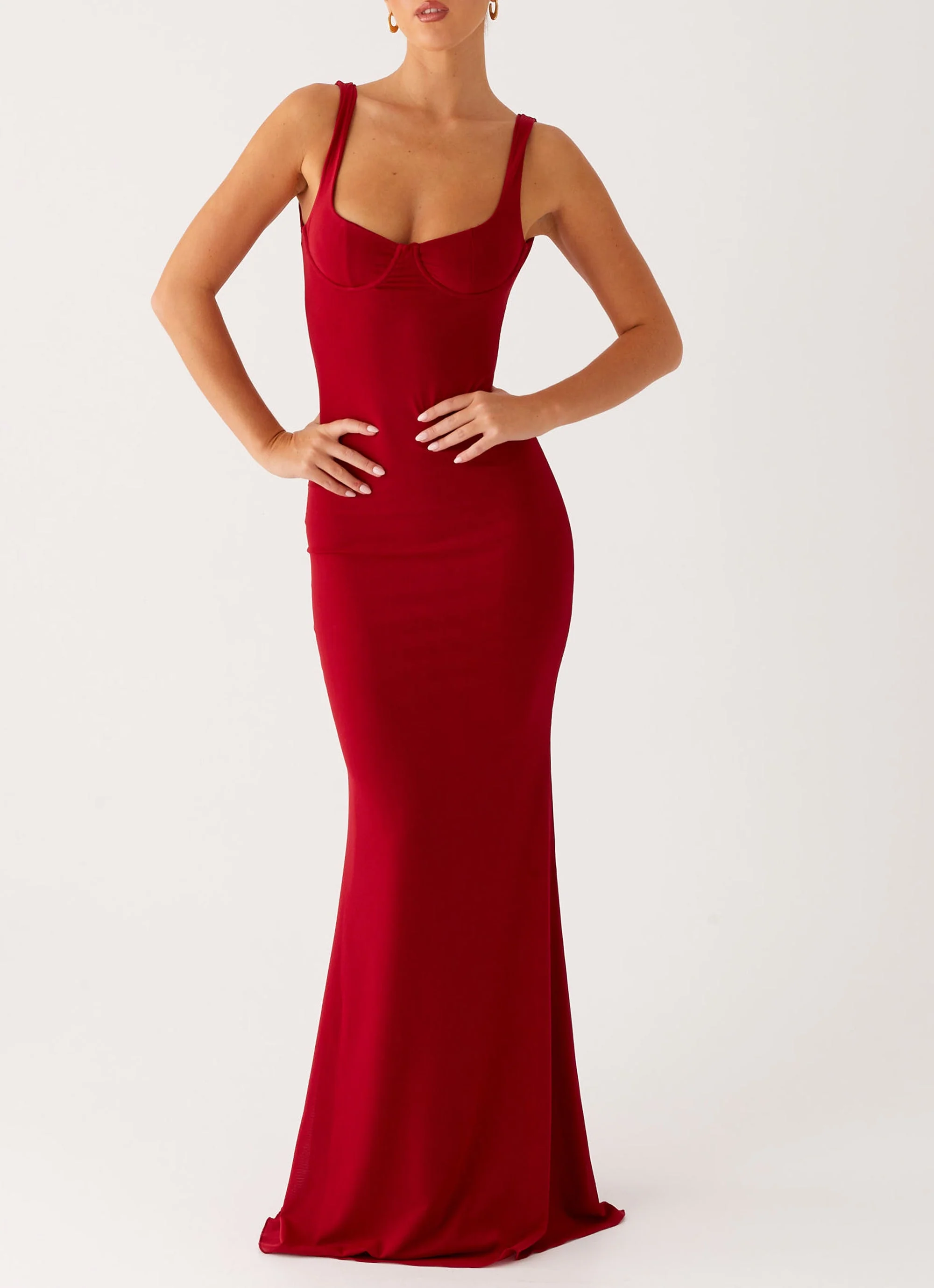 Safiya Maxi Dress - Maroon - Image 6
