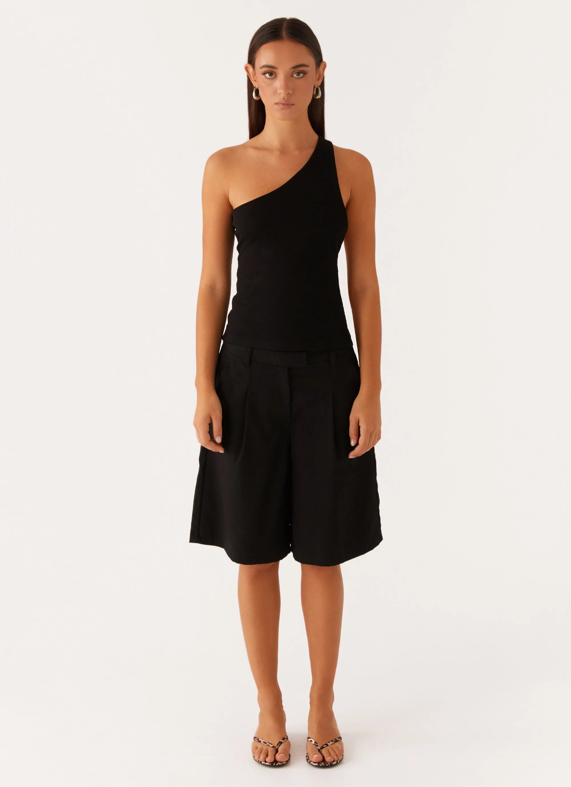 Safiya One Shoulder Top - Black - Image 2