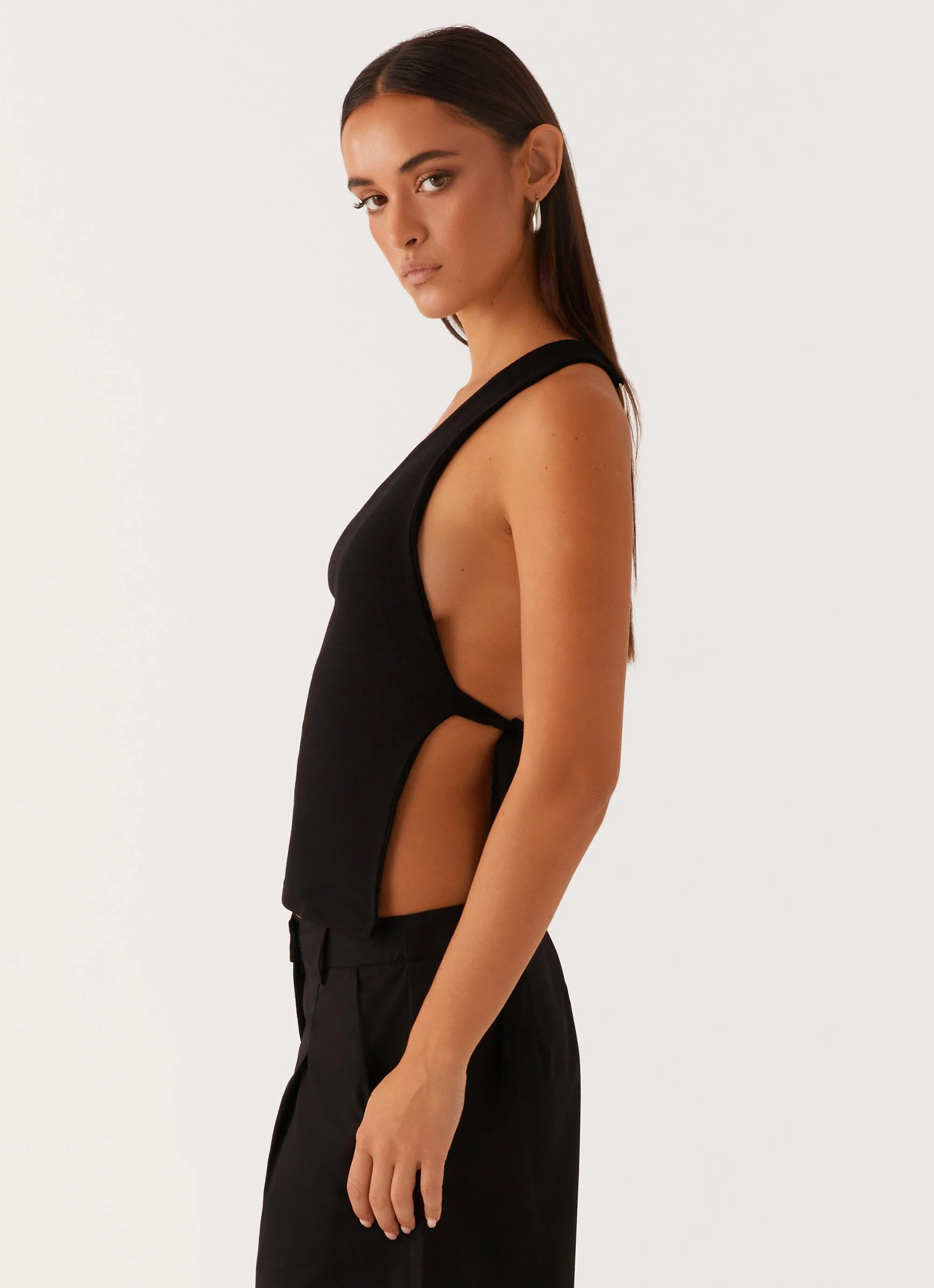 Safiya One Shoulder Top - Black - Image 3