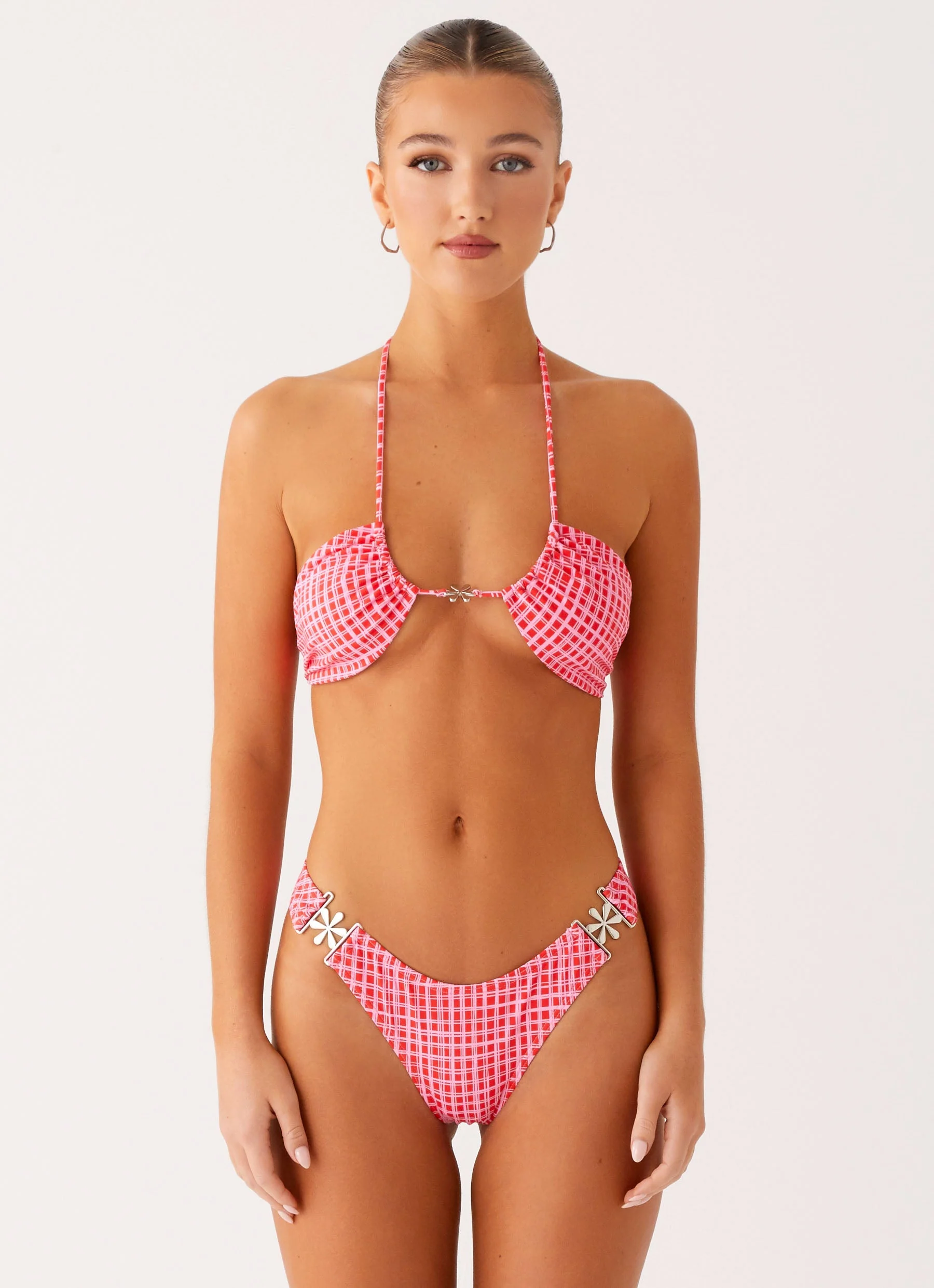 Saint Lucia Bikini Top - Pink Check - Image 2