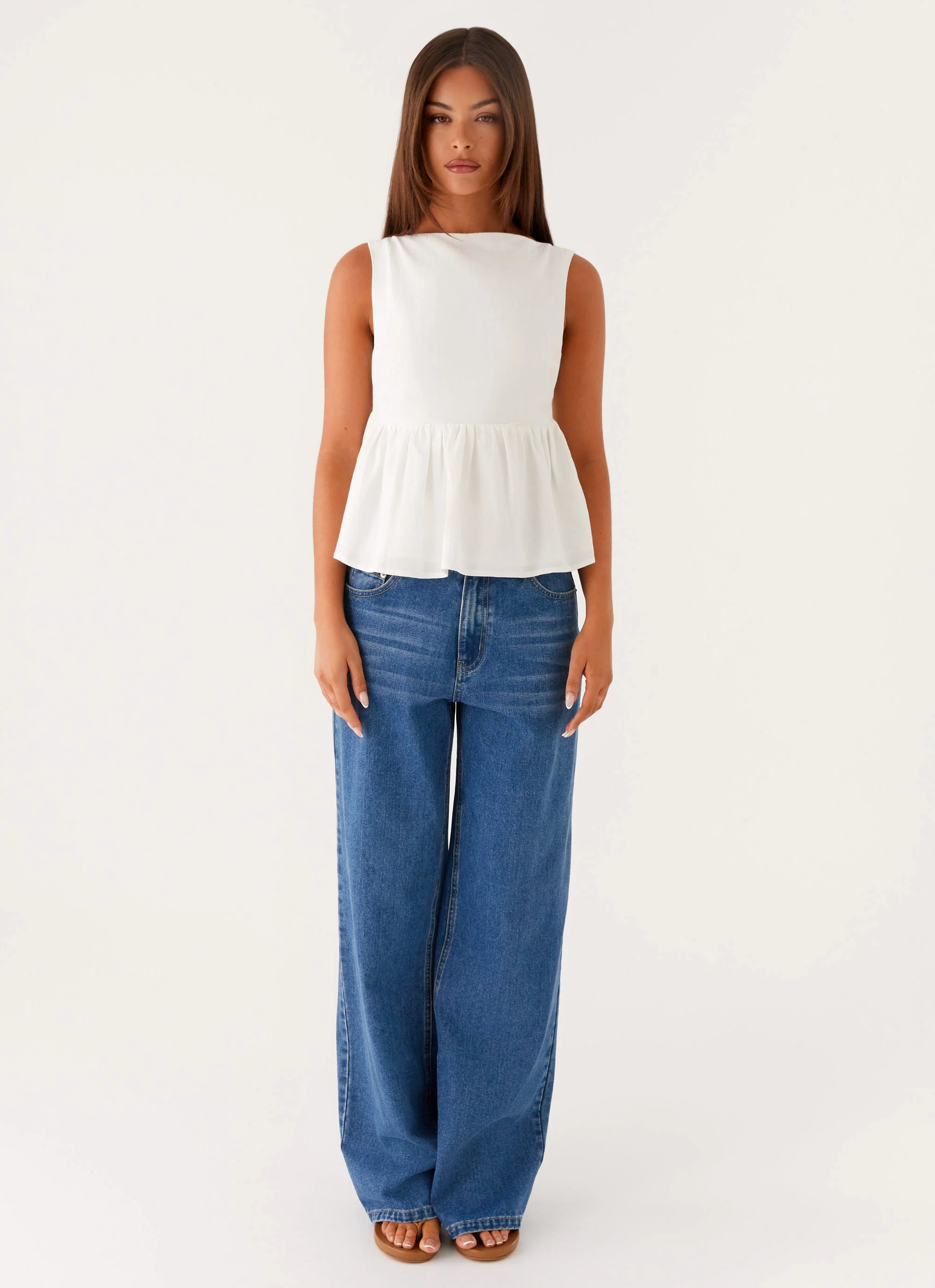 Sallie Linen Top - White - Image 2