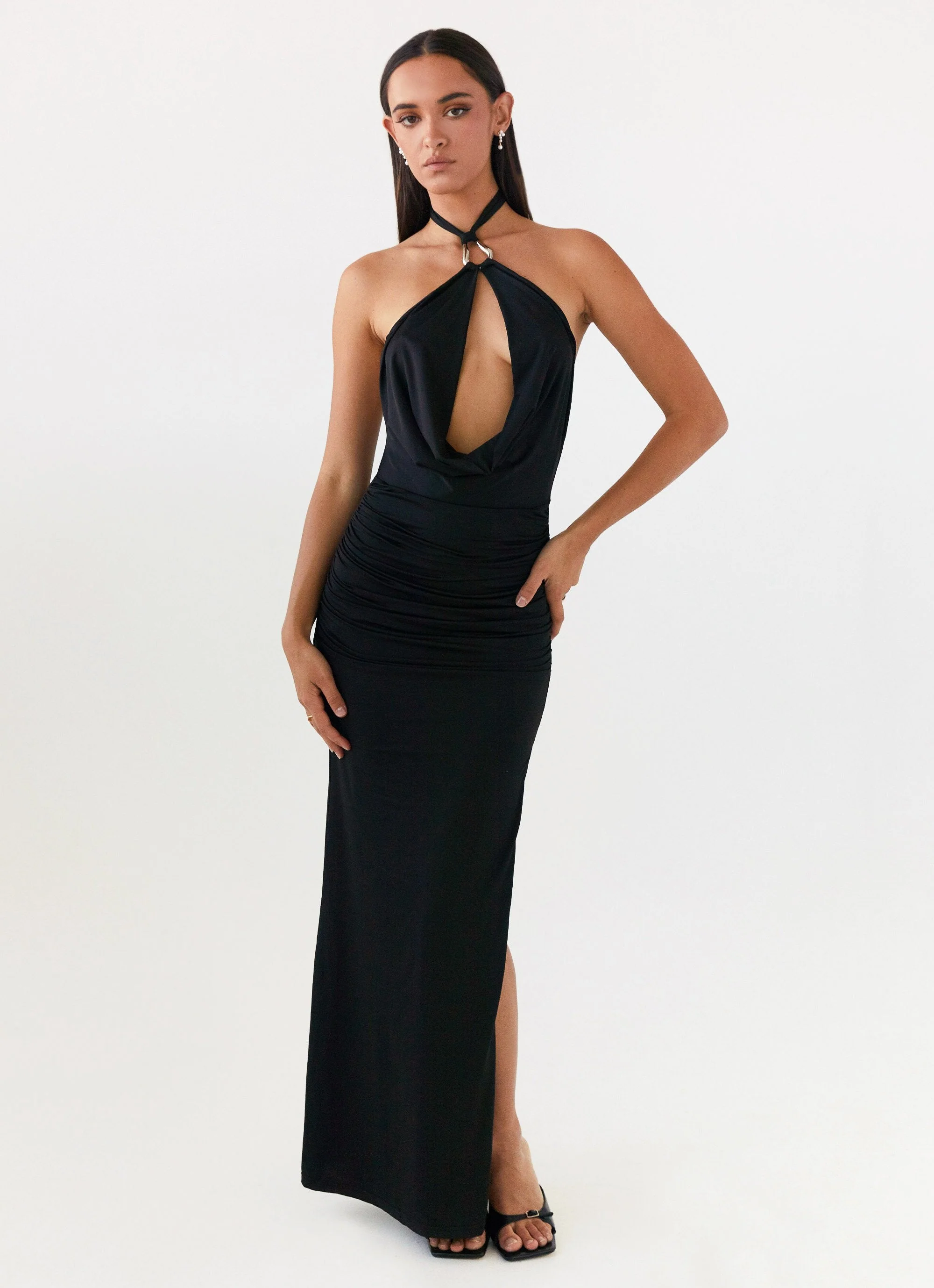 Samara Halterneck Maxi Dress - Black - Image 4