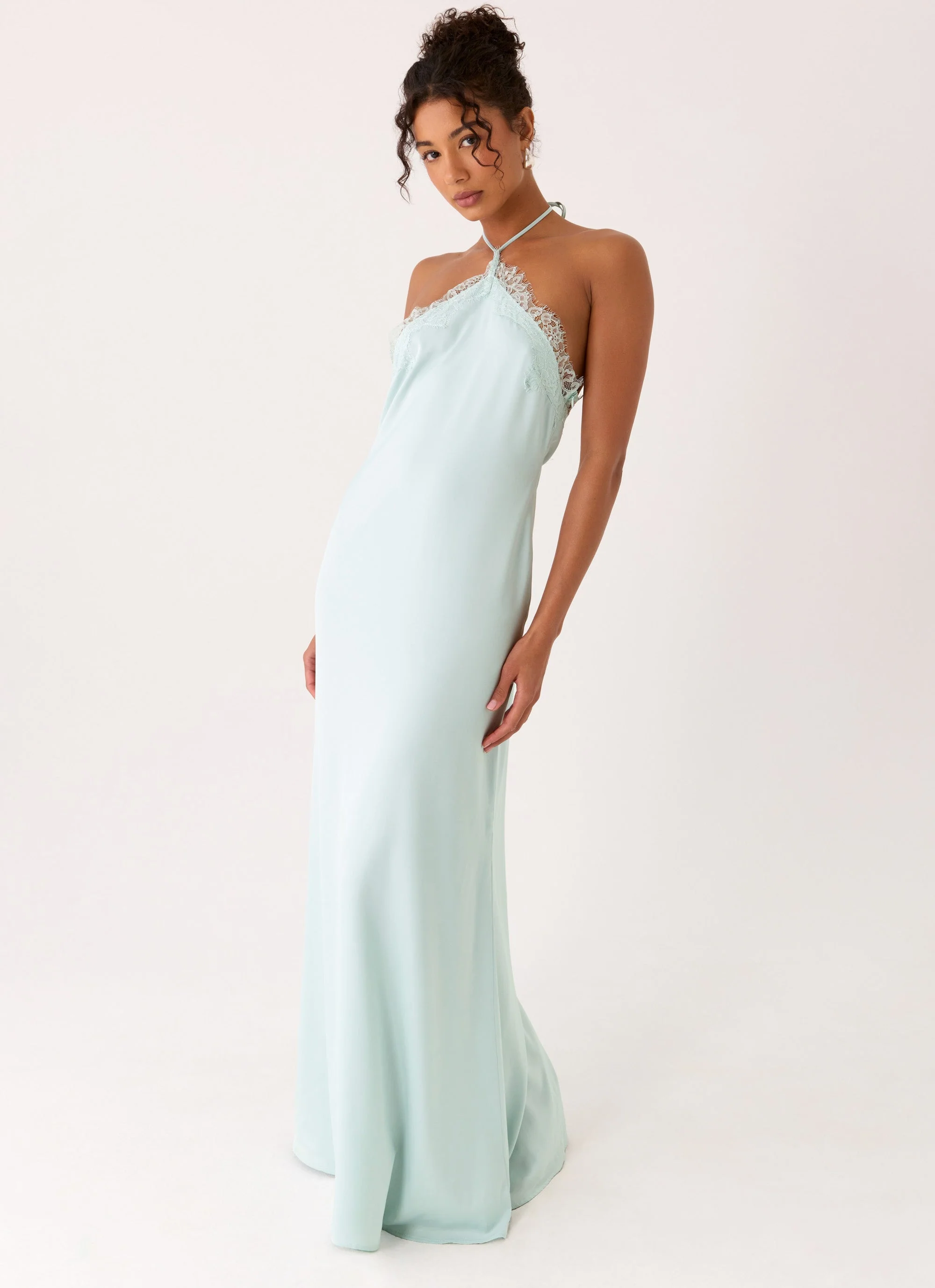 Samaria Halter Maxi Dress - Aqua - Image 6
