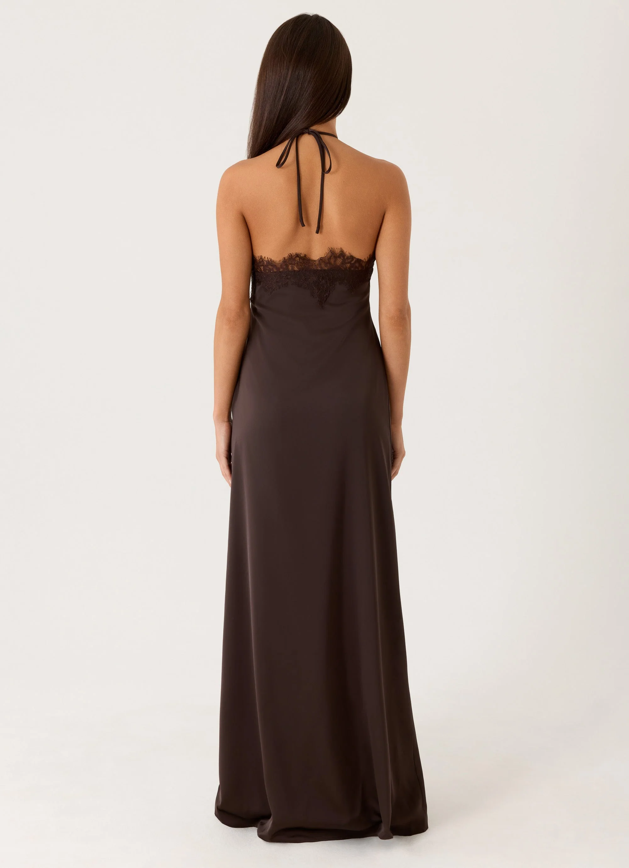 Samaria Halter Maxi Dress - Chocolate - Image 6