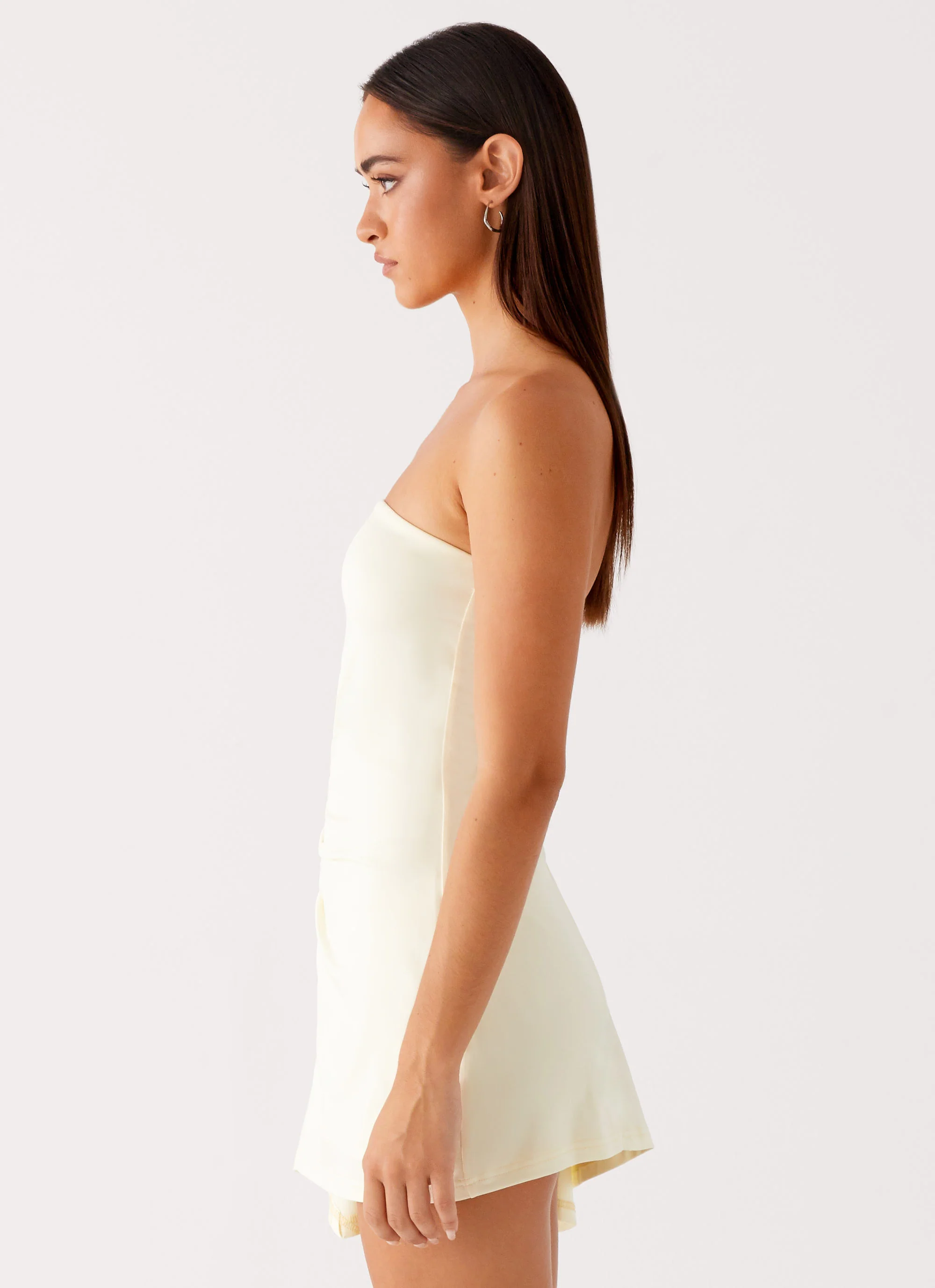 Sana Strapless Mini Dress - Yellow - Image 4