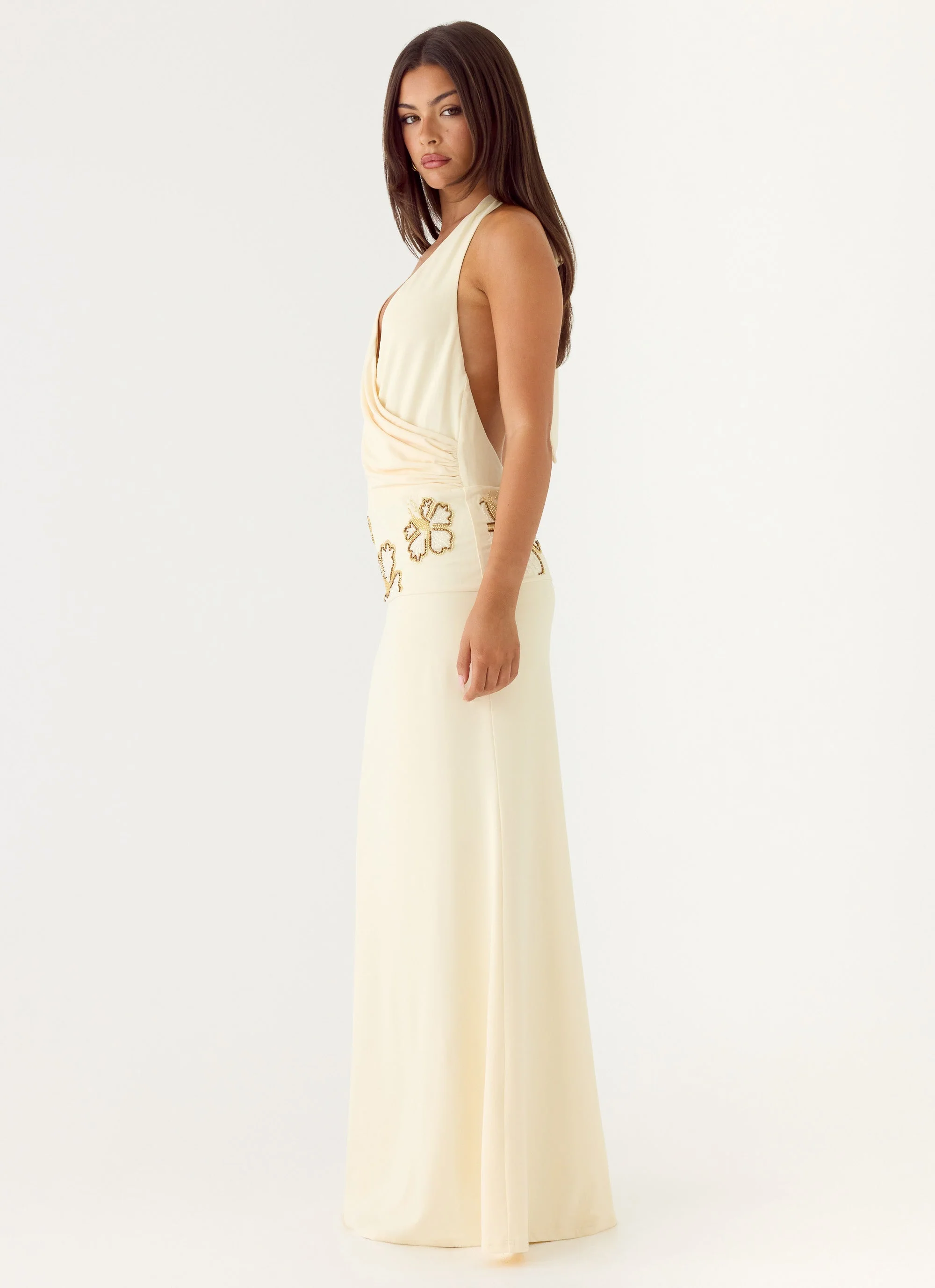 Sandrine Beaded Maxi Dress - Yellow - Image 2