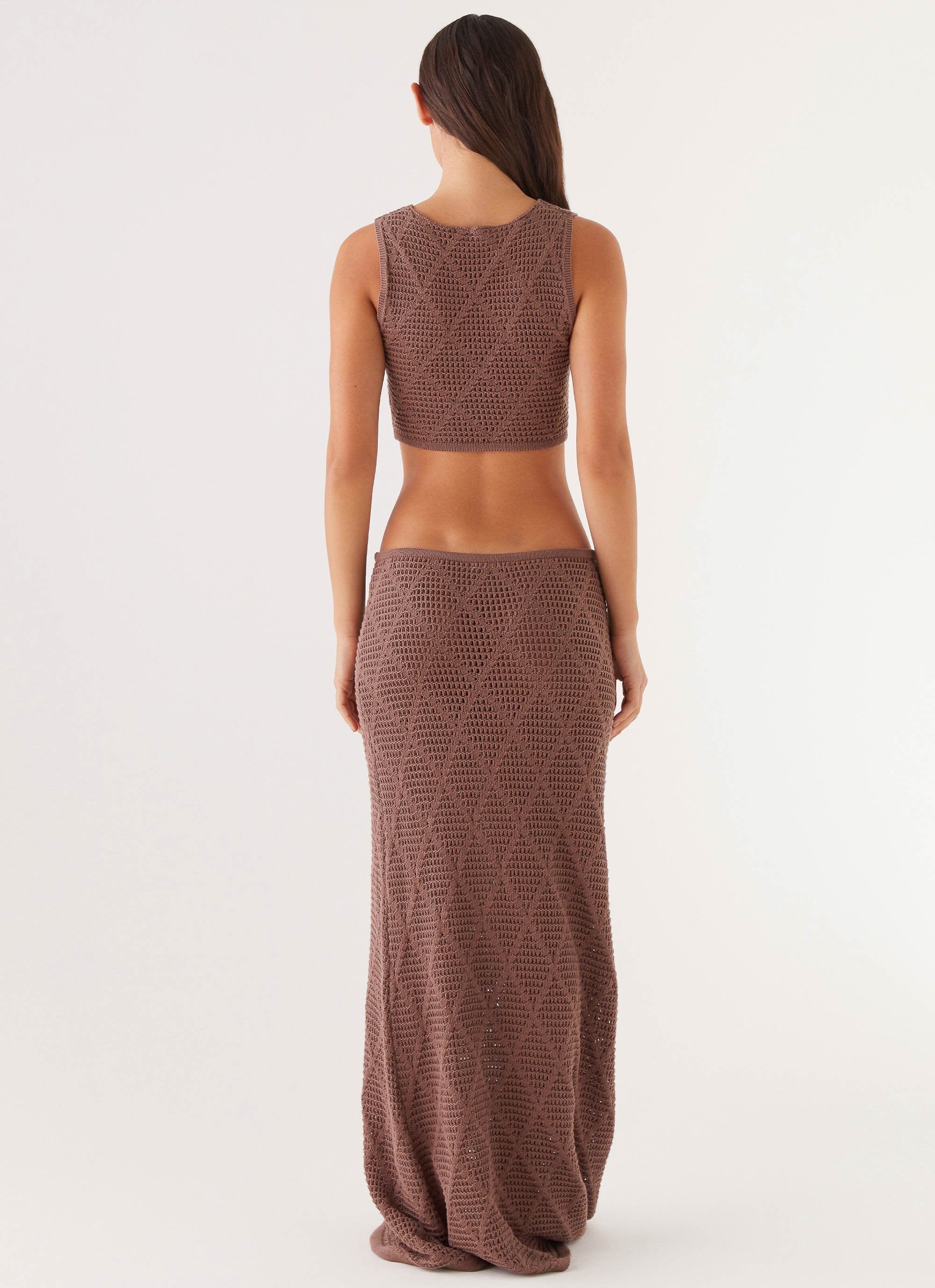 Santonio Crochet Crop Top - Chocolate - Image 5