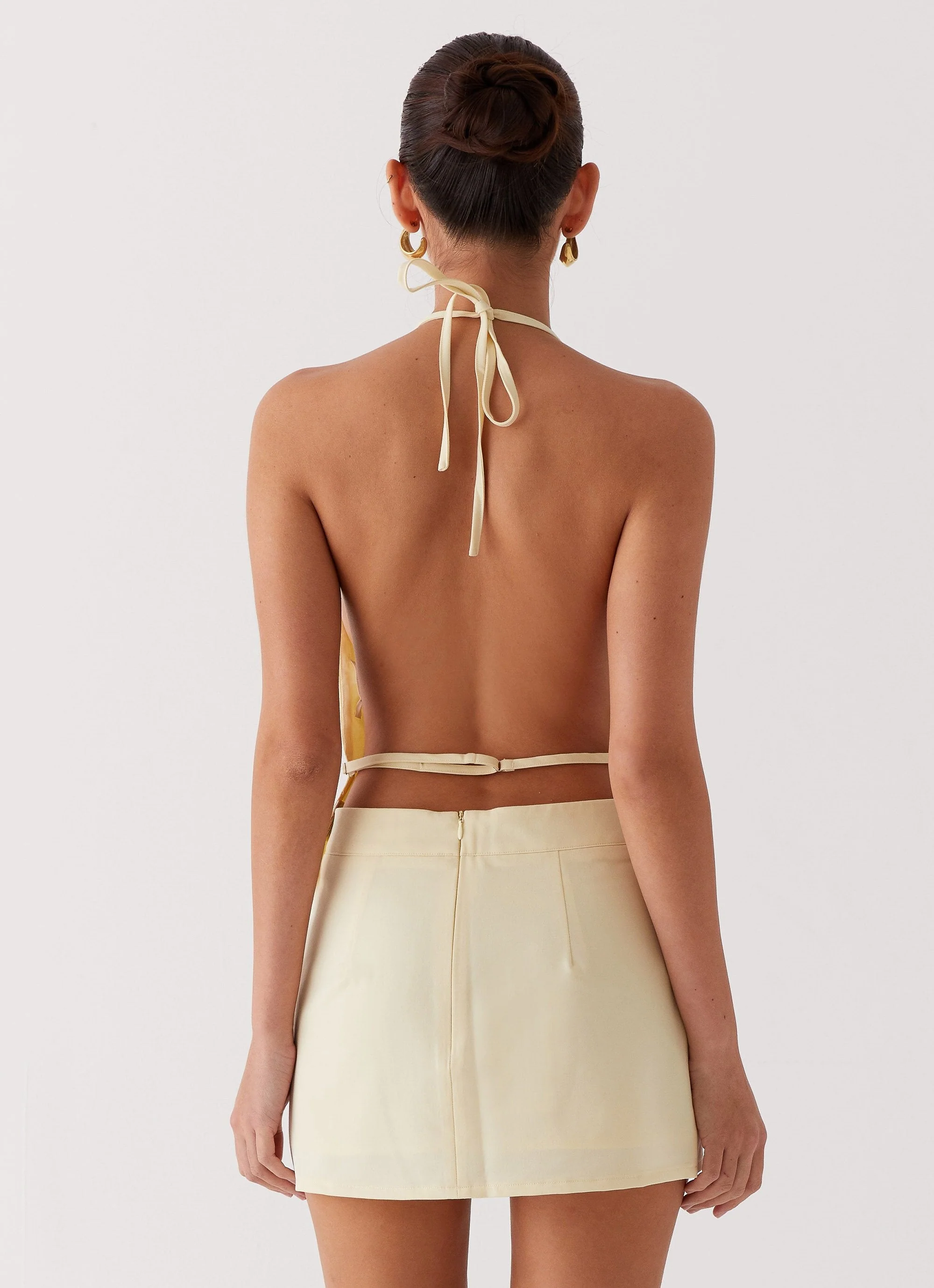 Sarah Halterneck Vest Top - Butter - Image 4