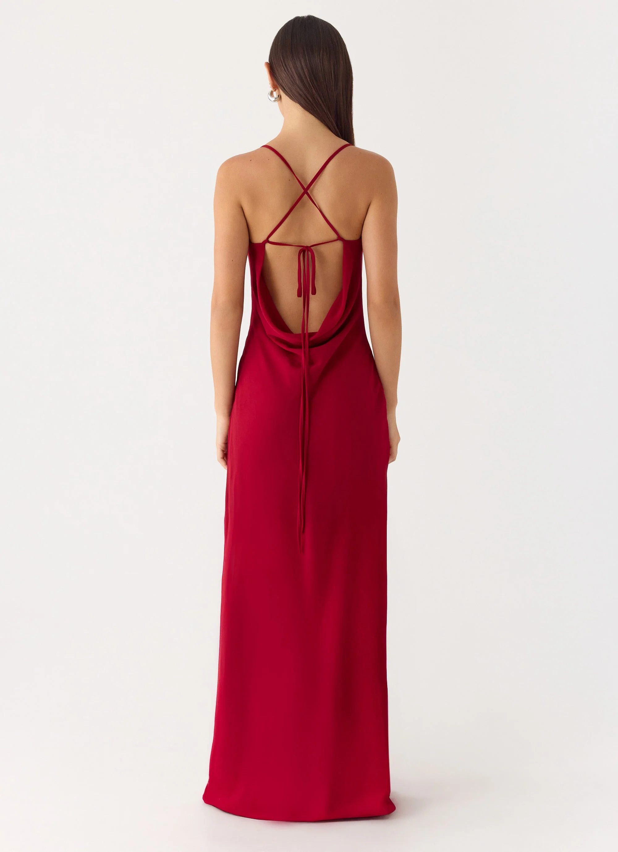 Saria Maxi Dress - Deep Red - Image 3