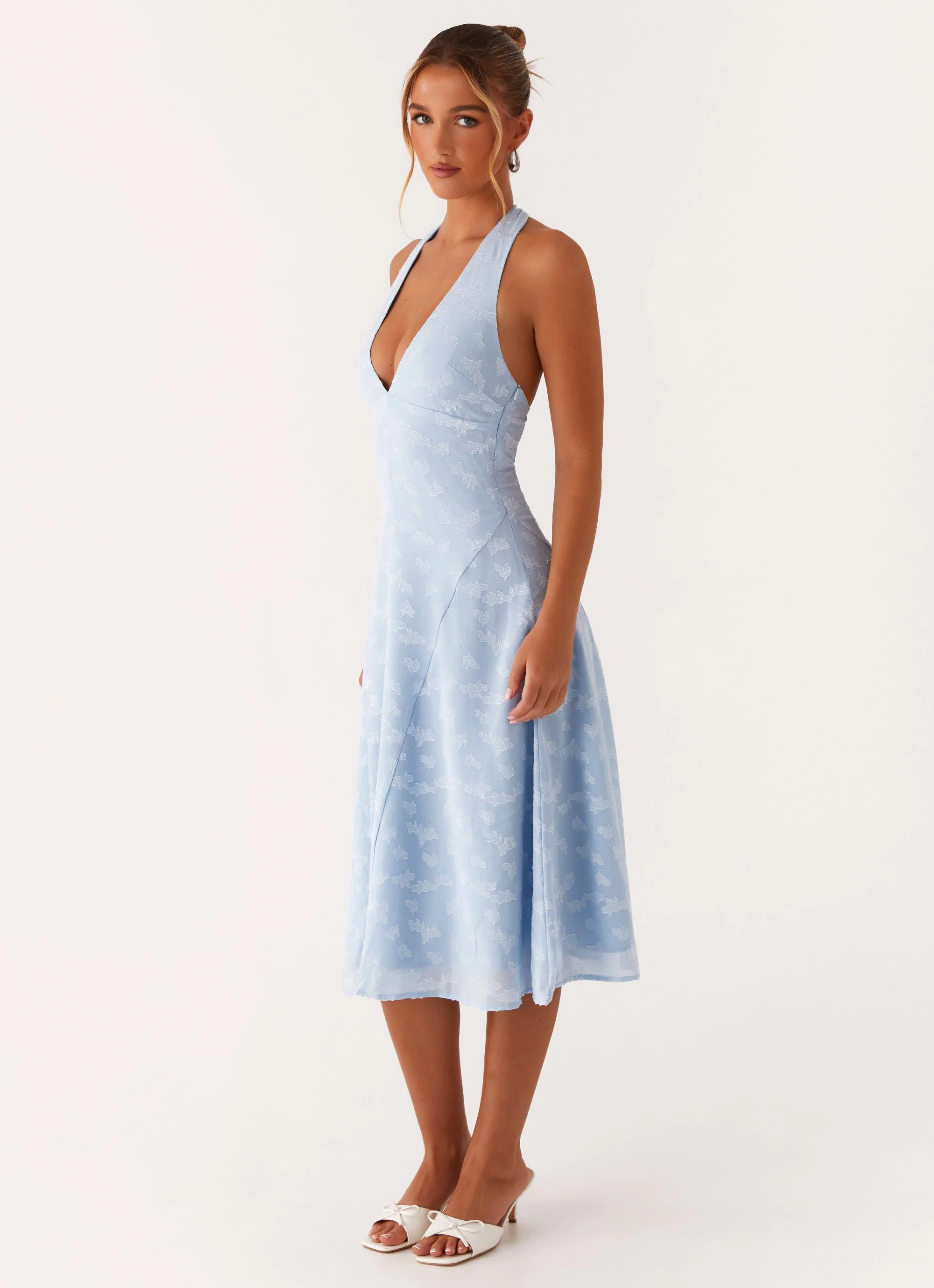 Sashi Halterneck Midi Dress - Pale Blue - Image 4
