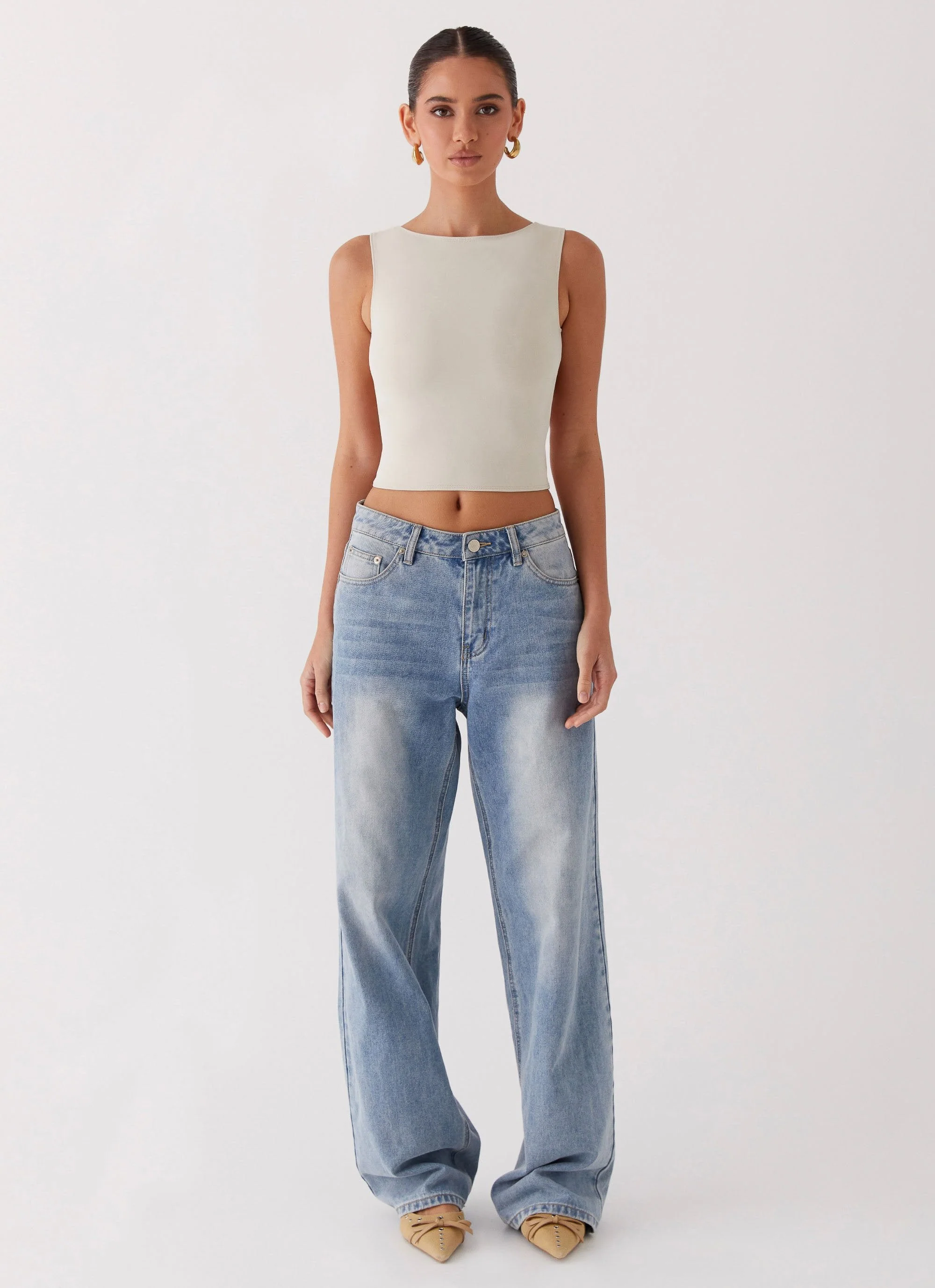 Saskie Crop Top - Ivory - Image 2
