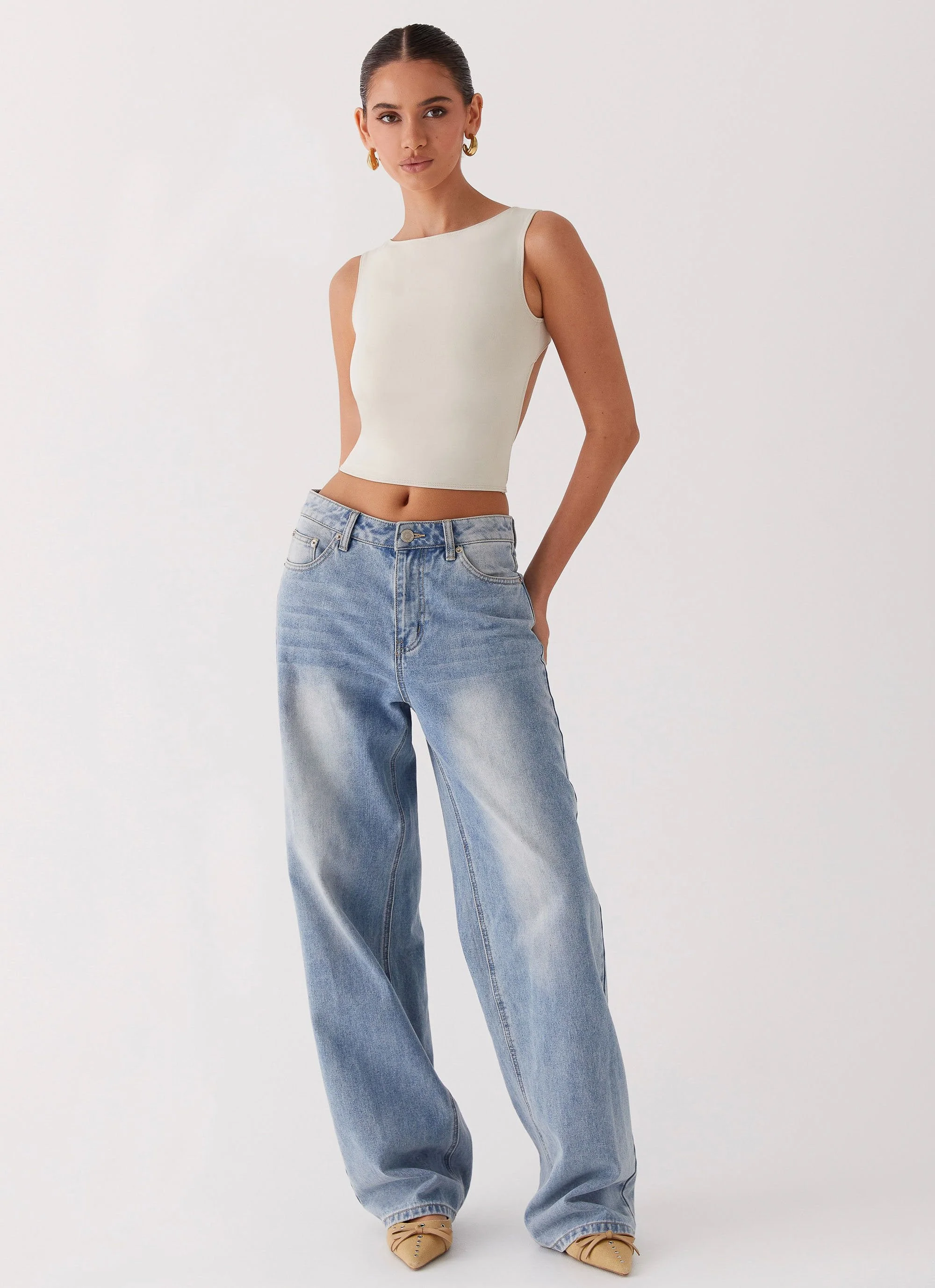 Saskie Crop Top - Ivory - Image 3