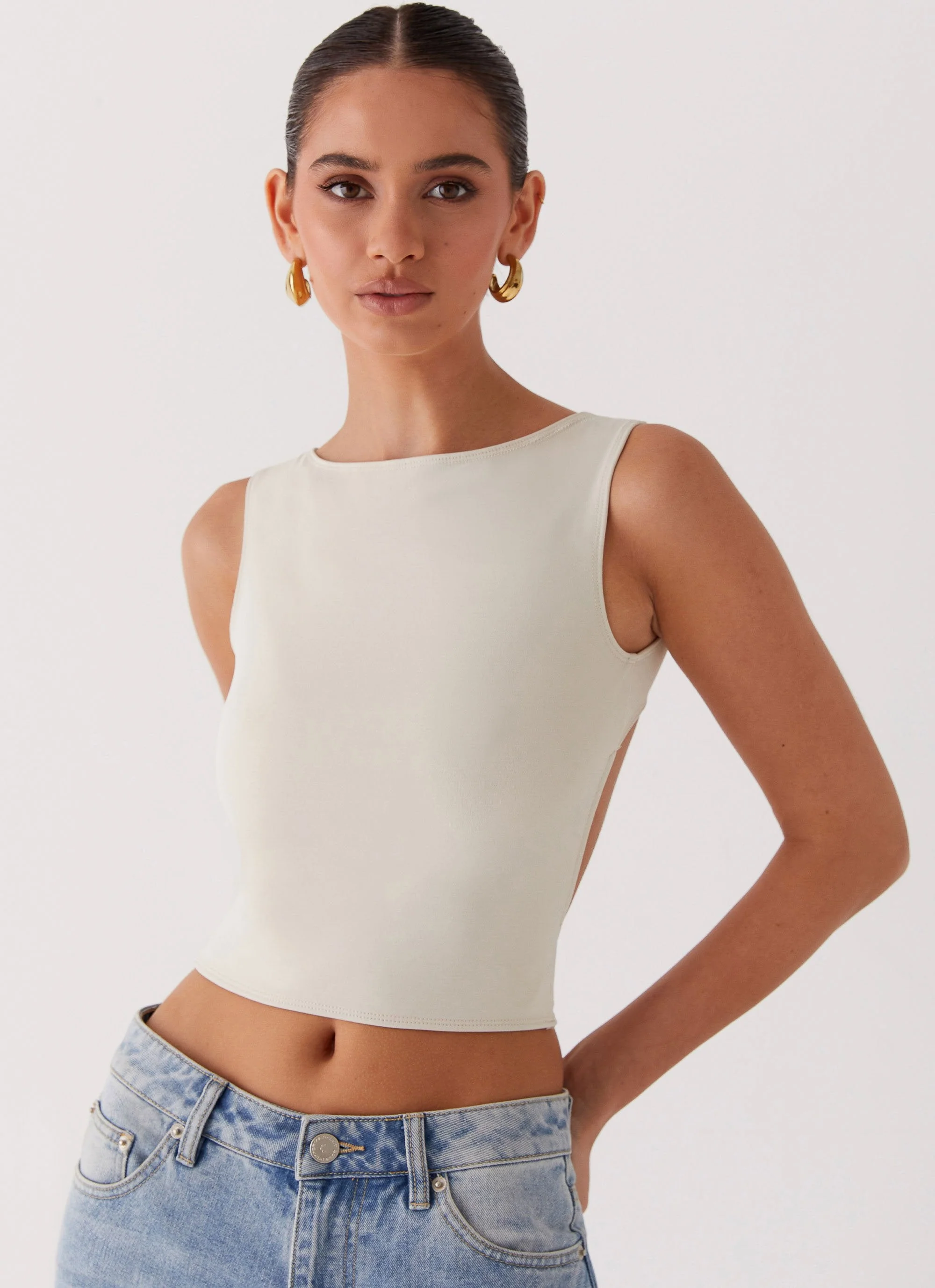 Saskie Crop Top - Ivory - Image 6