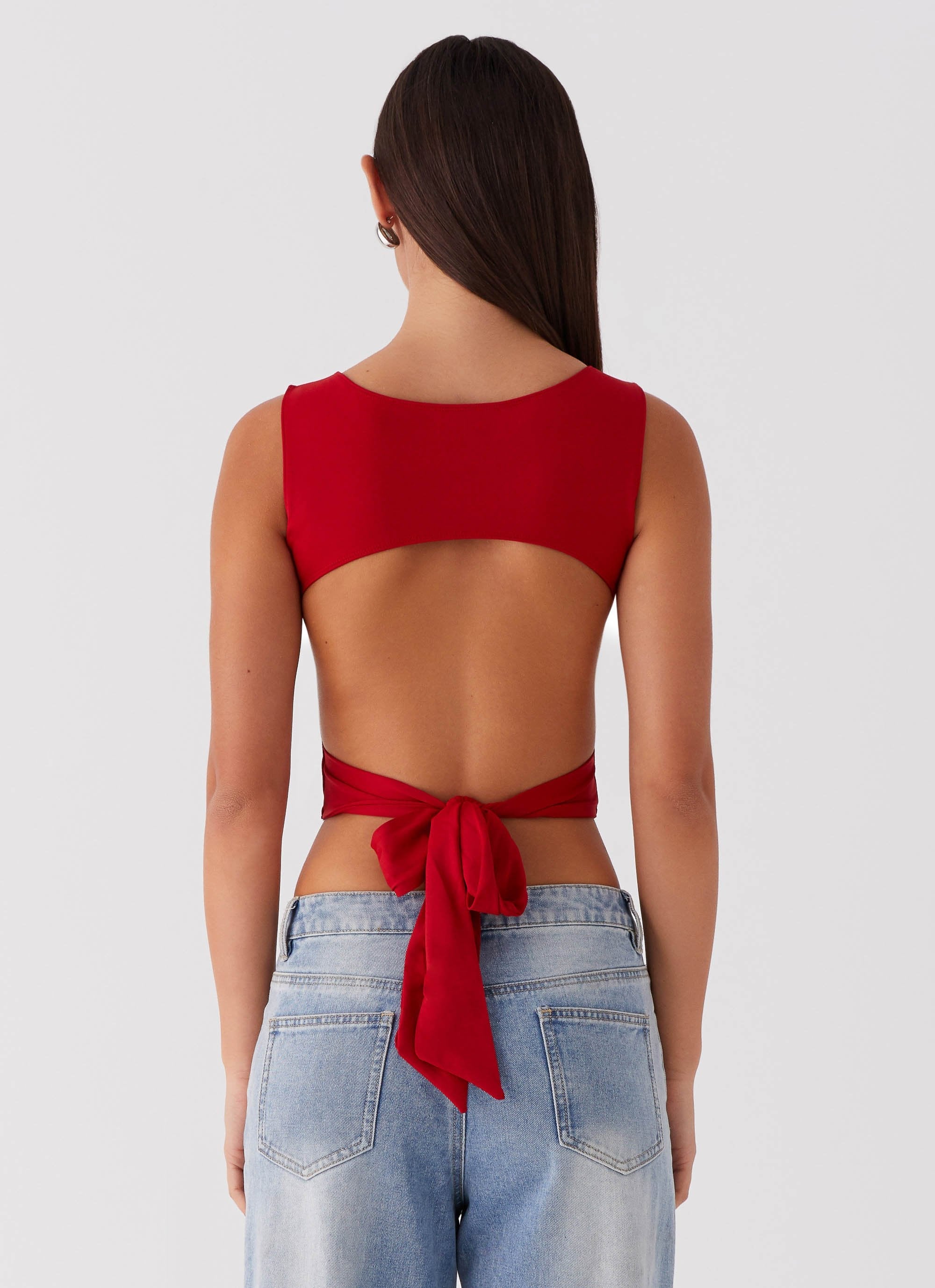 Saskie Tie Top - Ruby Red - Image 4