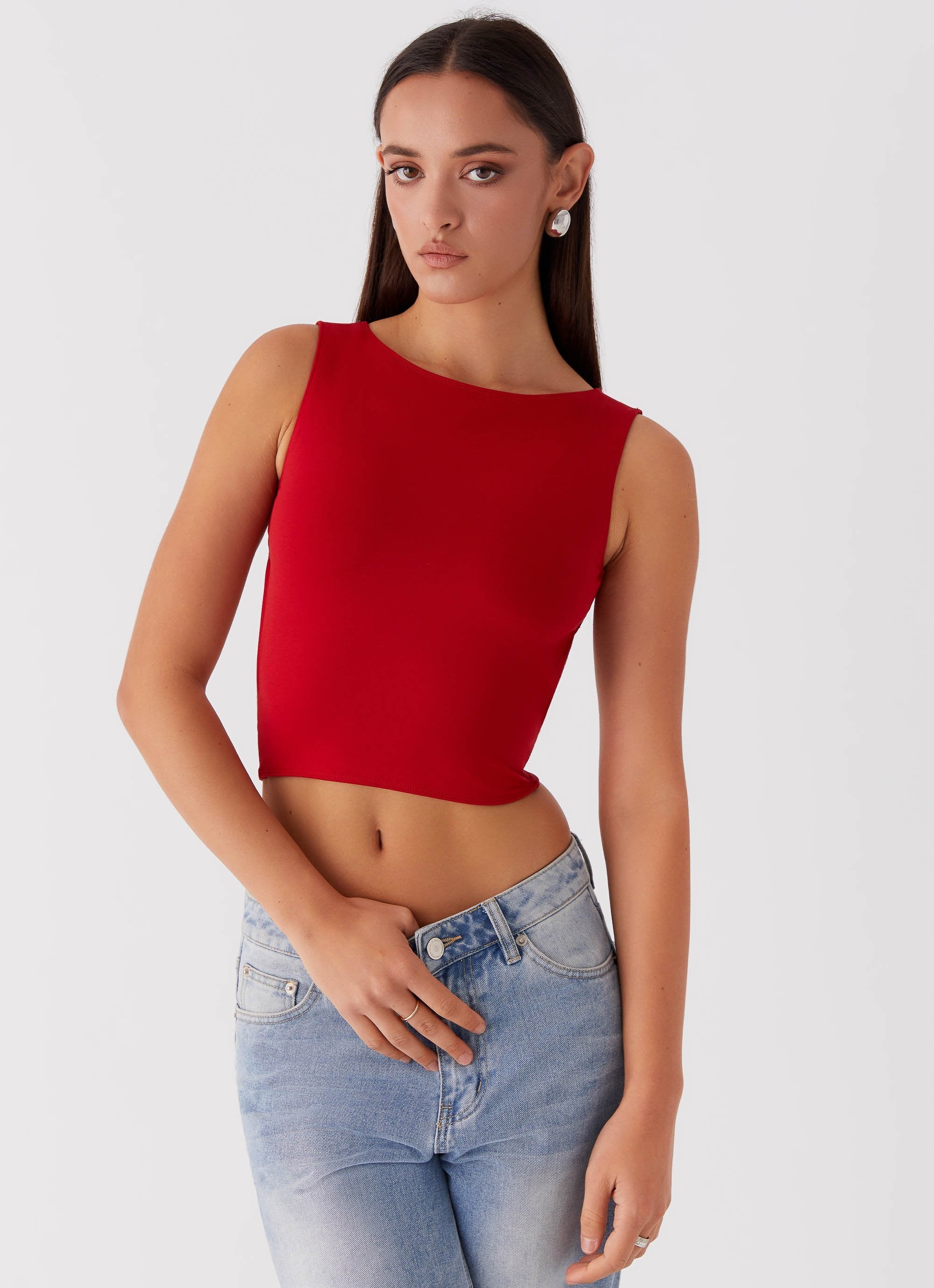 Saskie Tie Top - Ruby Red - Image 5