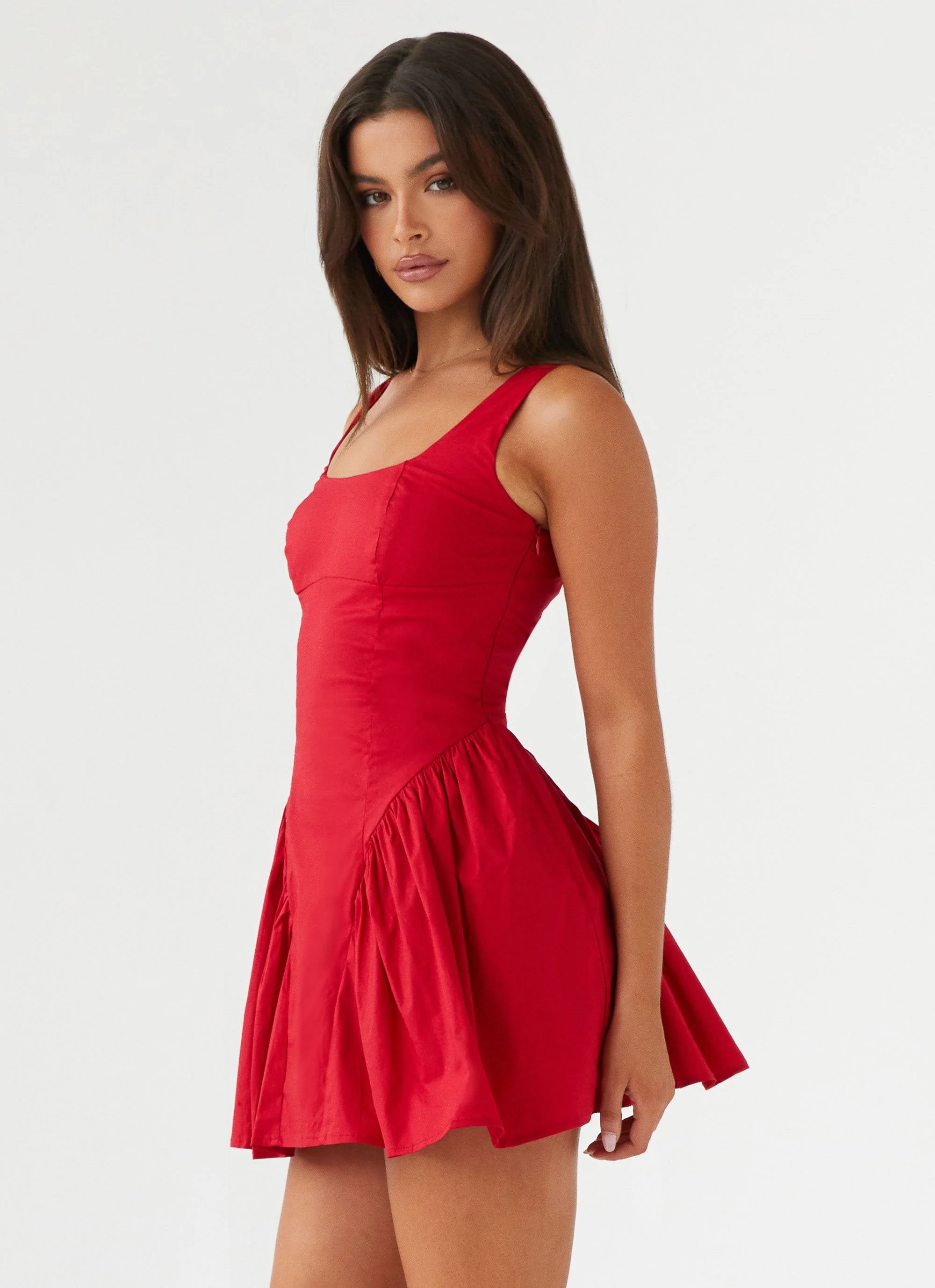 Sassy Soiree Corset Mini Dress - Red - Image 3