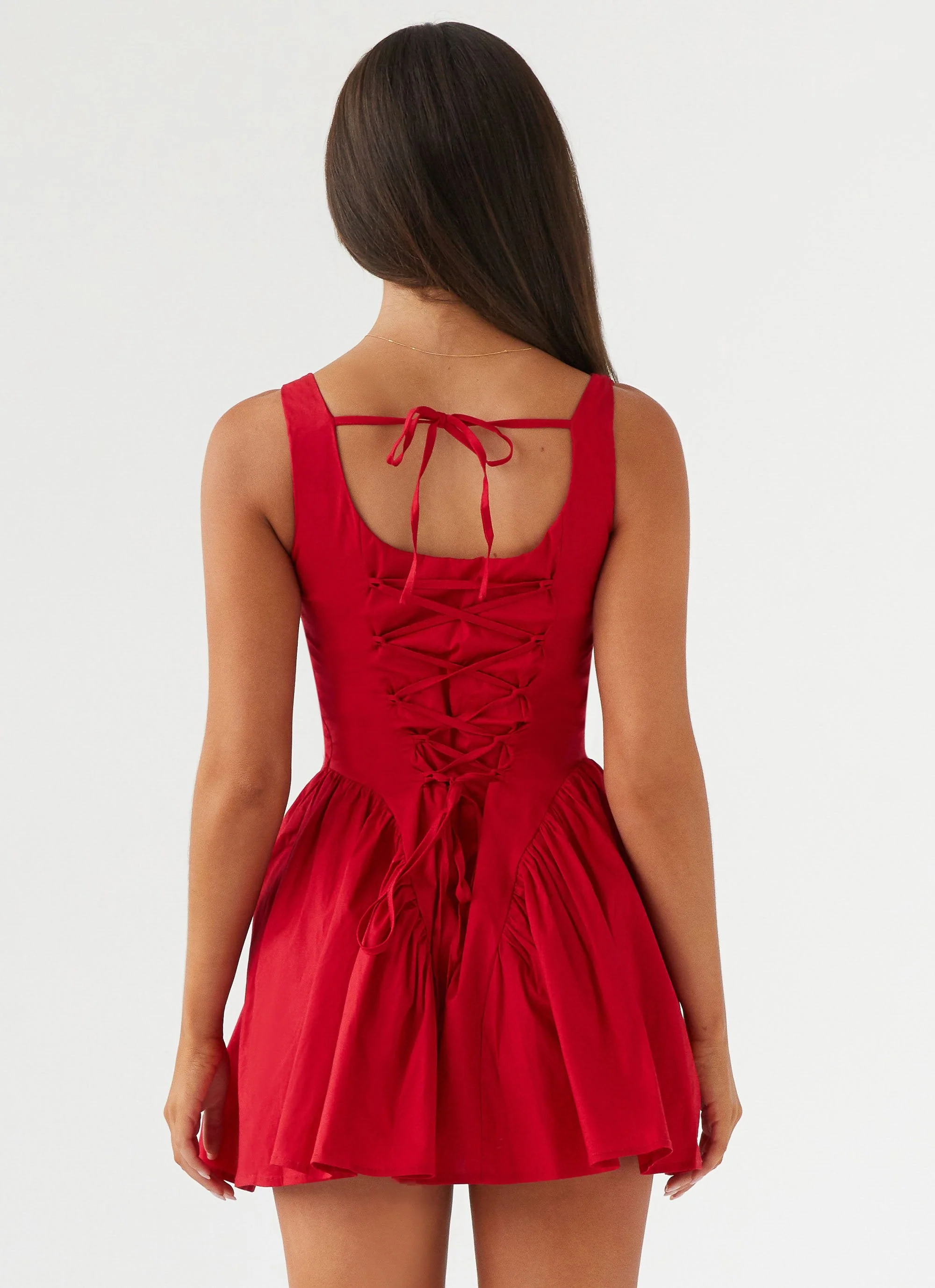 Sassy Soiree Corset Mini Dress - Red - Image 4