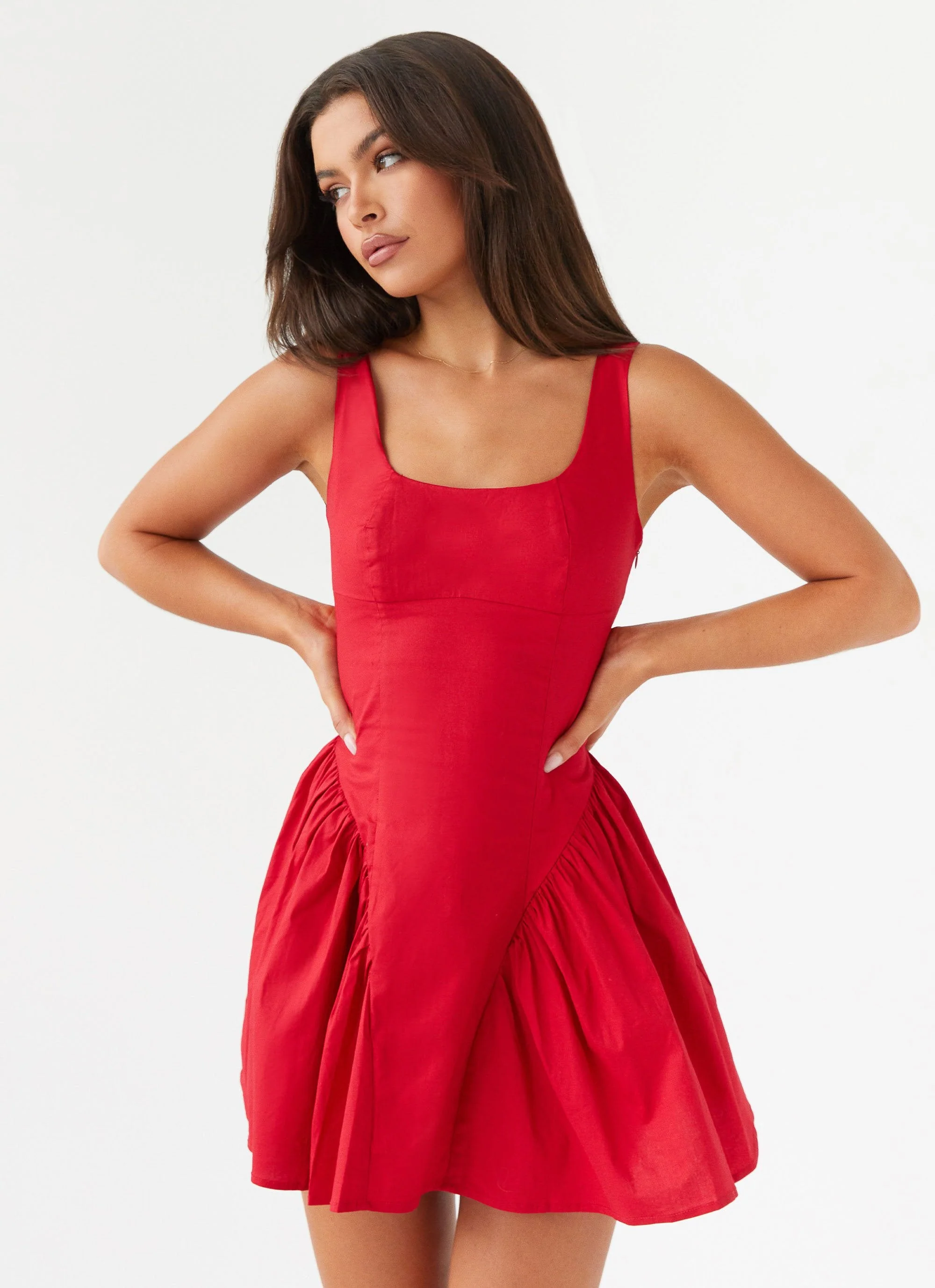 Sassy Soiree Corset Mini Dress - Red - Image 5