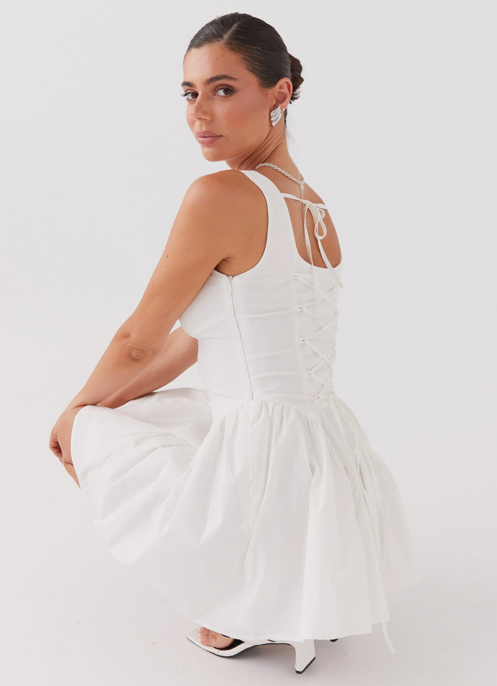 Sassy Soiree Corset Mini Dress - White - Image 2