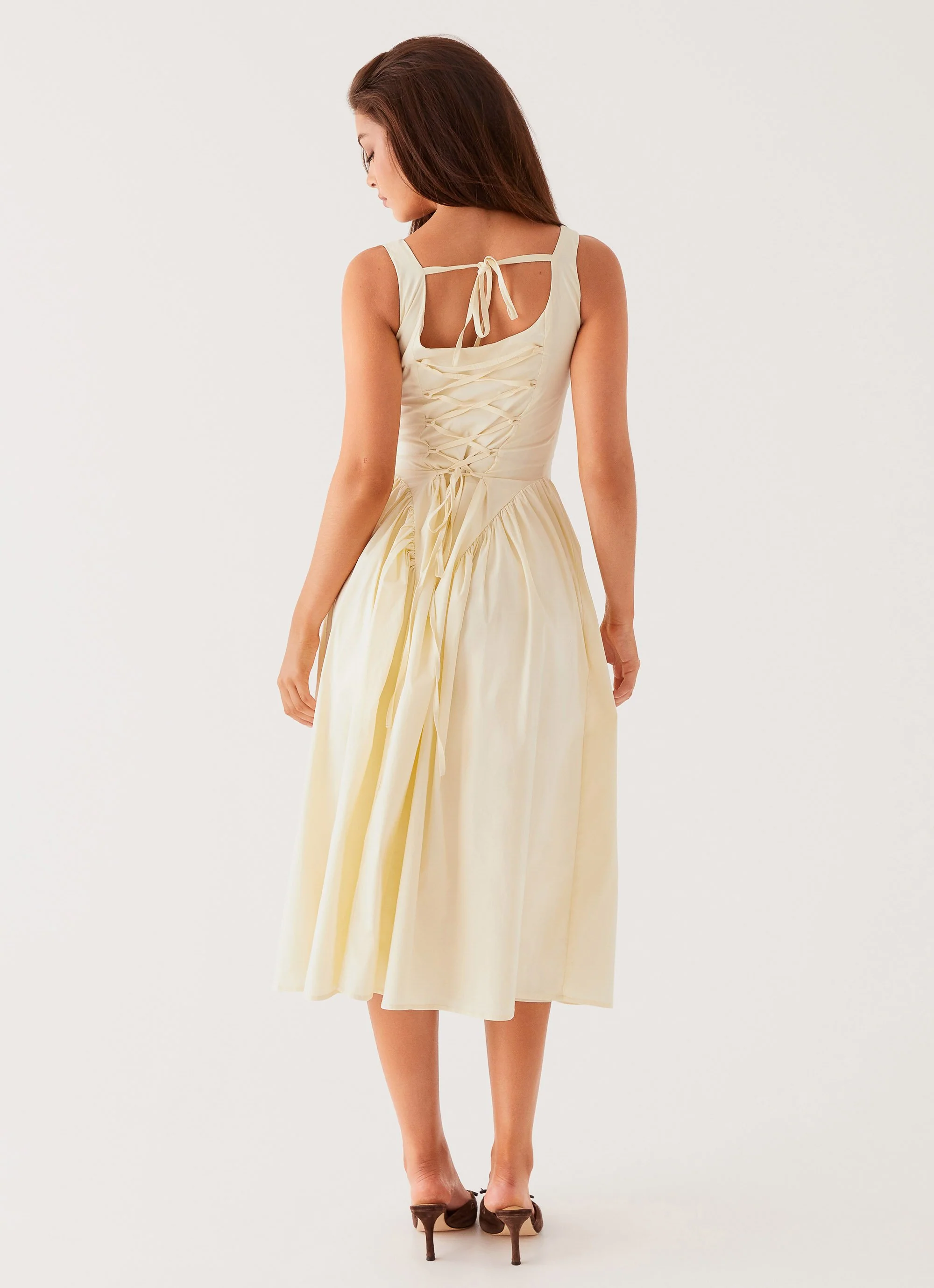 Sassy Soiree Midi Dress - Cream - Image 4