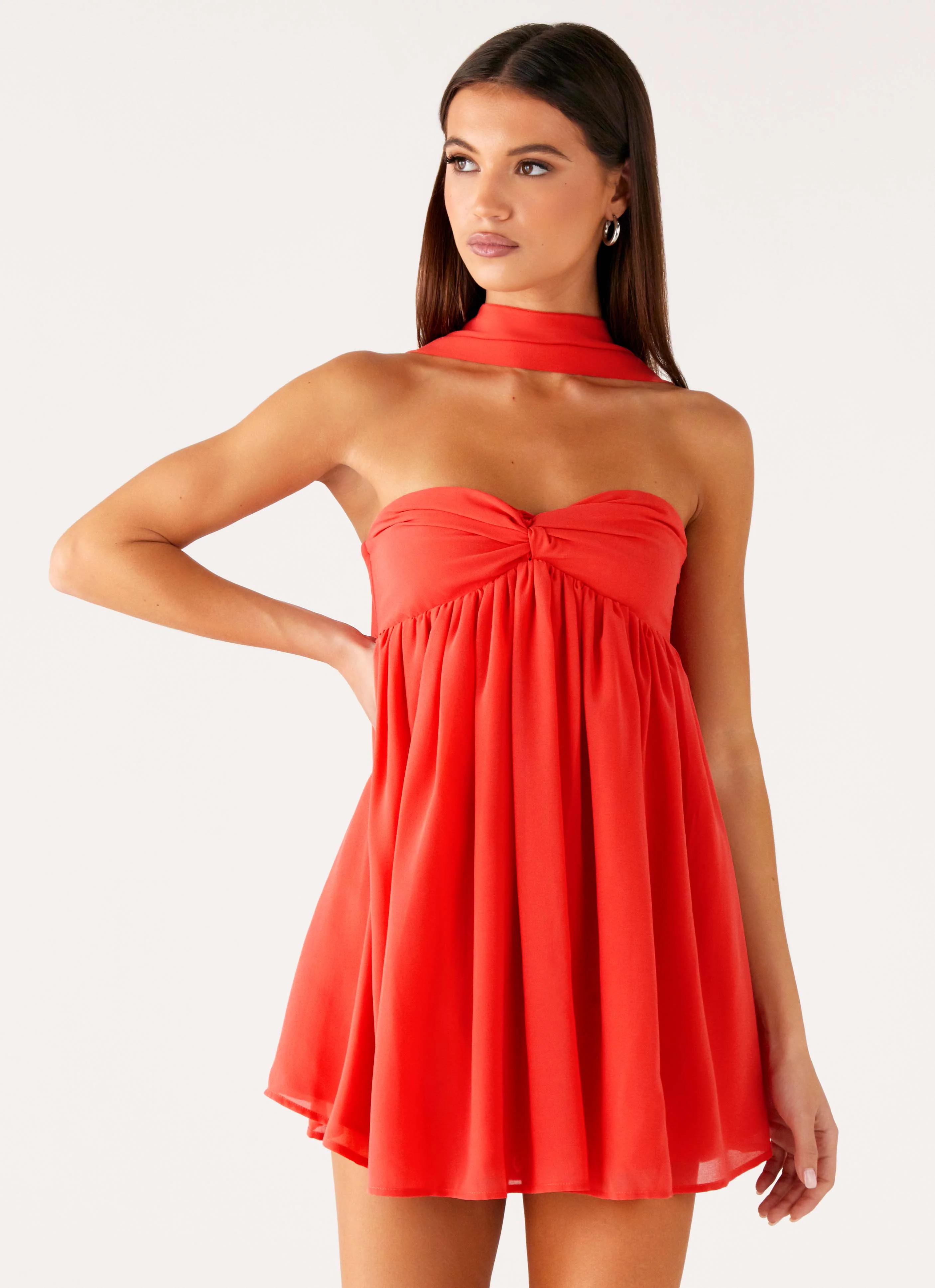 Saturn Mini Dress - Coral - Image 8