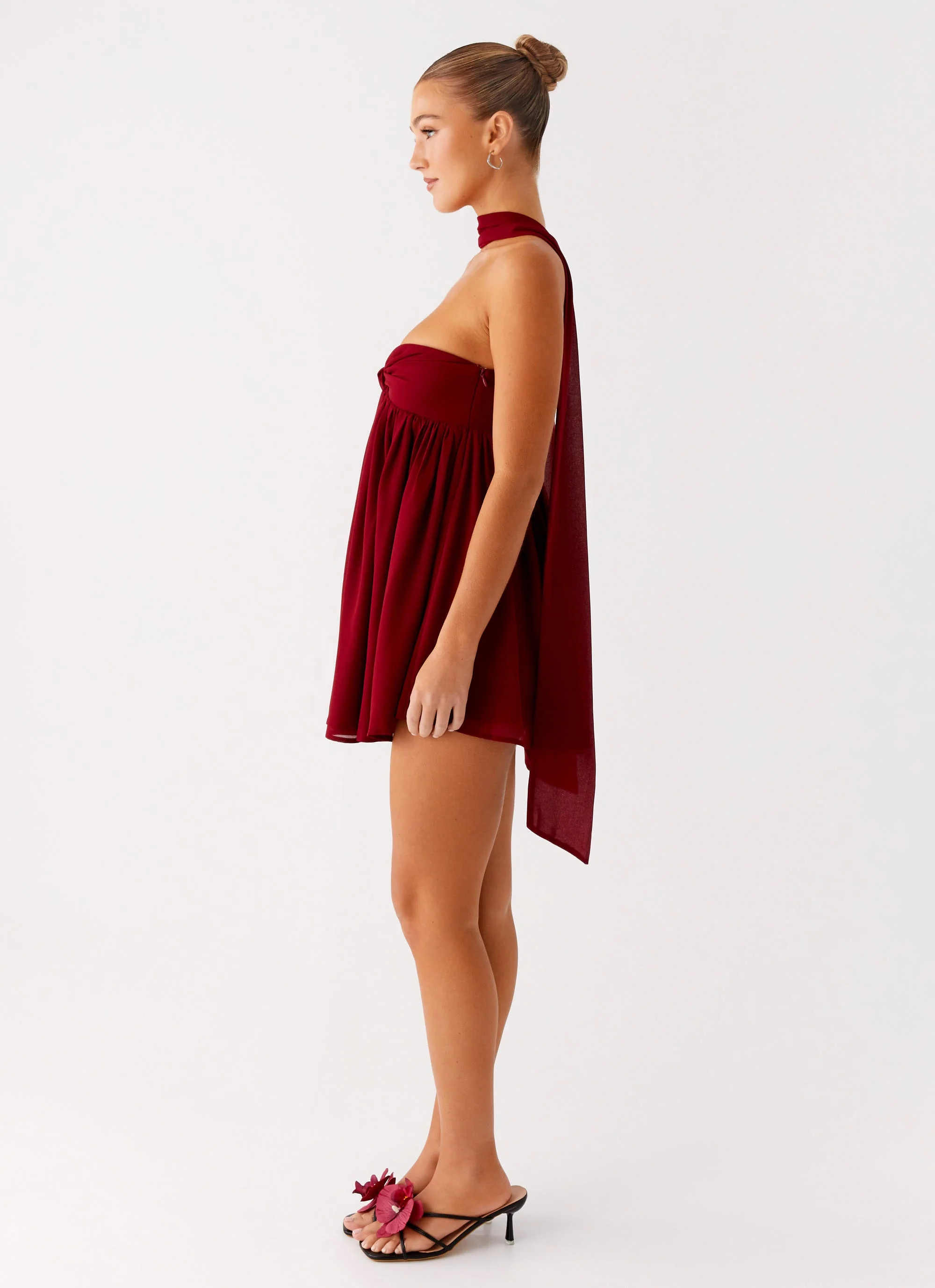 Saturn Mini Dress - Maroon - Image 3