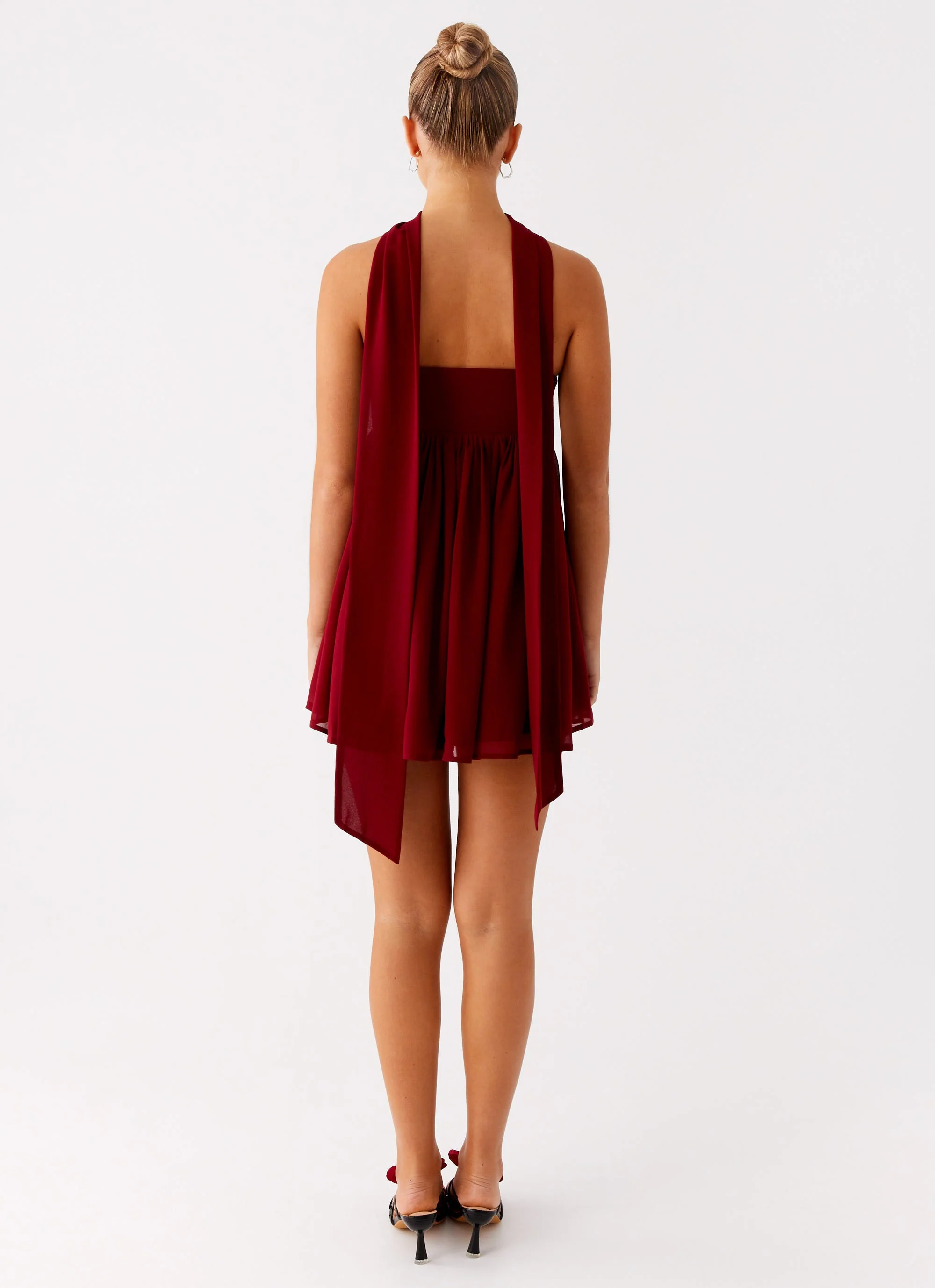 Saturn Mini Dress - Maroon - Image 4