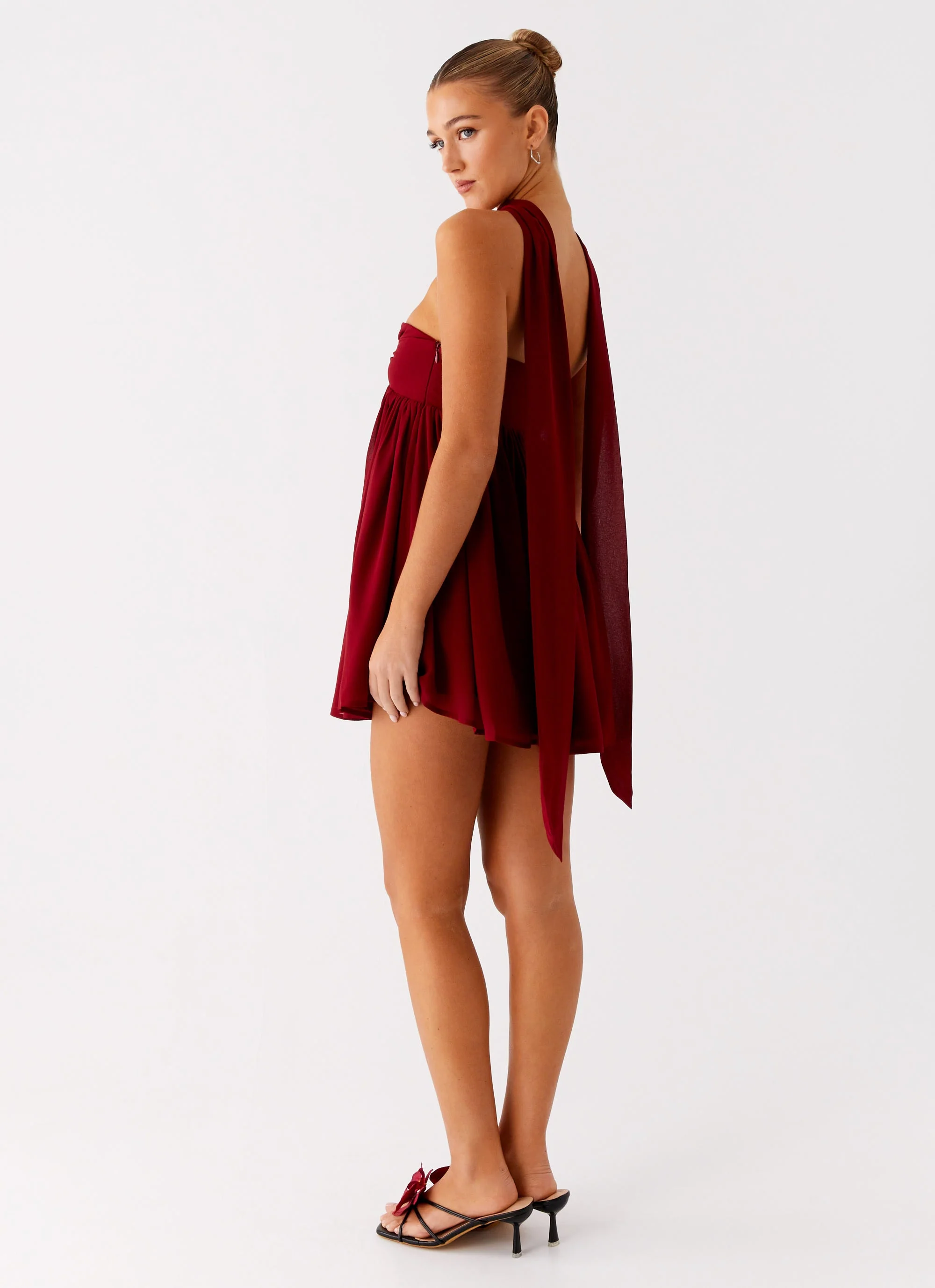Saturn Mini Dress - Maroon - Image 5