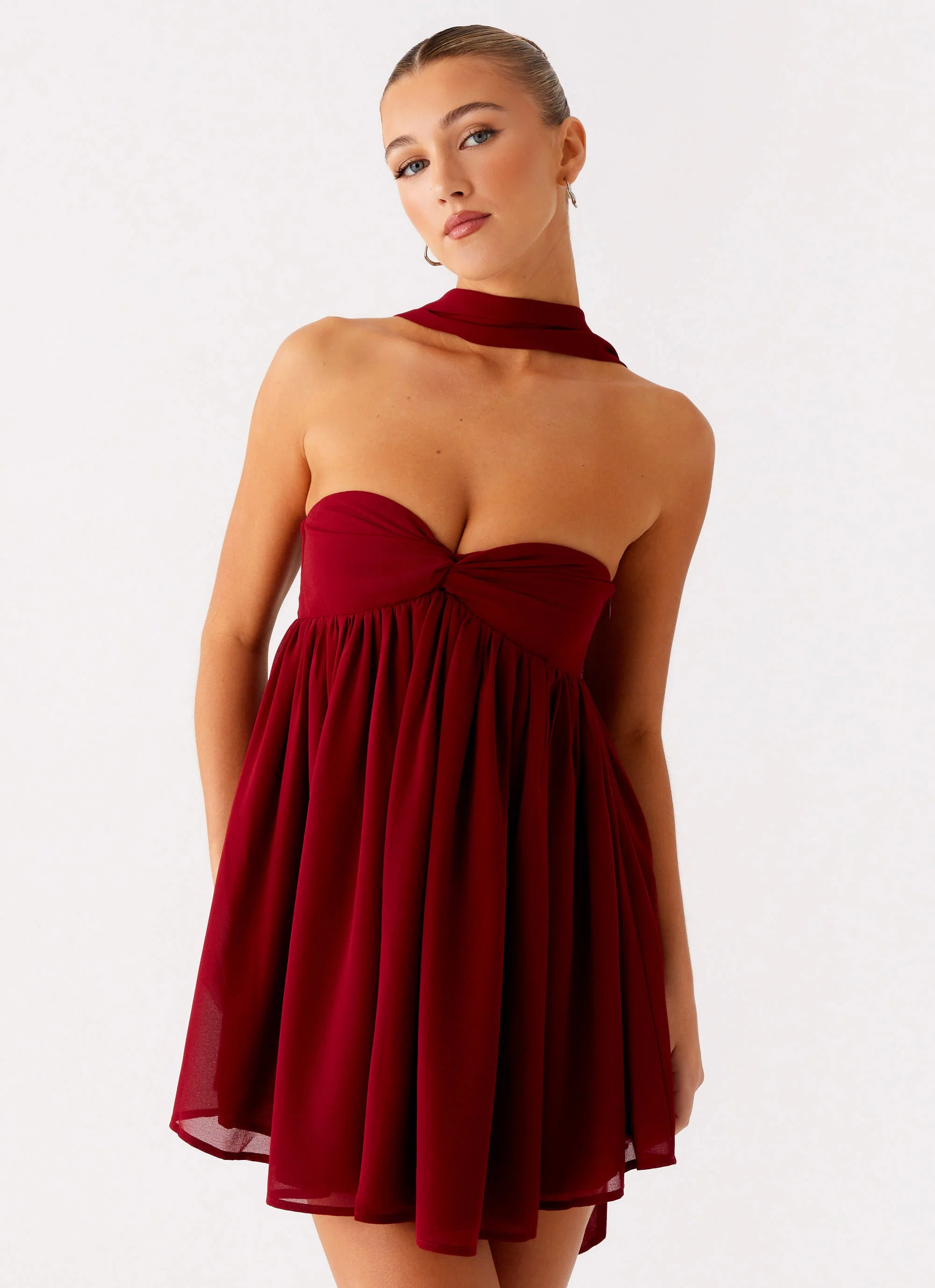 Saturn Mini Dress - Maroon - Image 6
