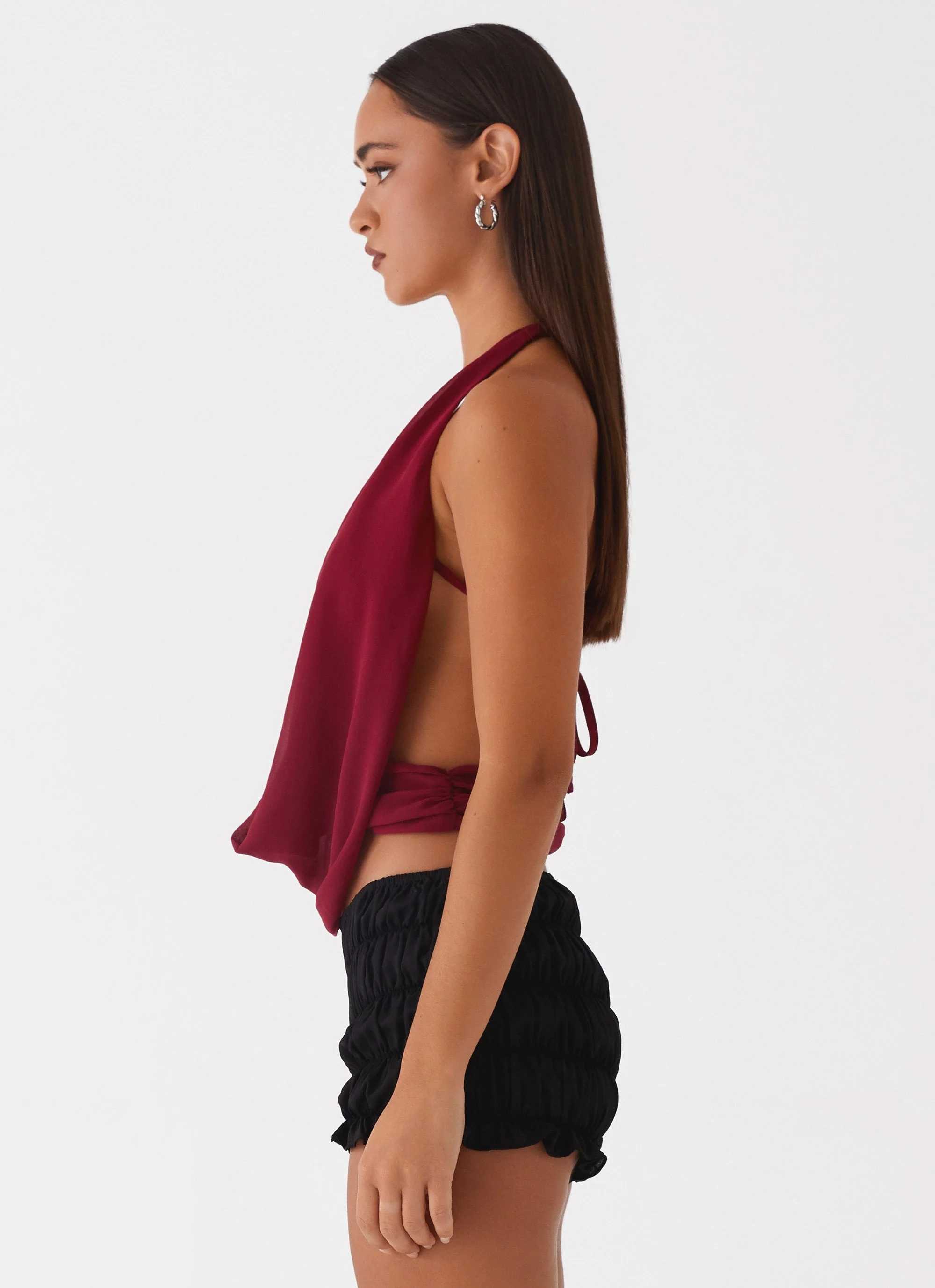Sawyer Mesh Top - Maroon - Image 3
