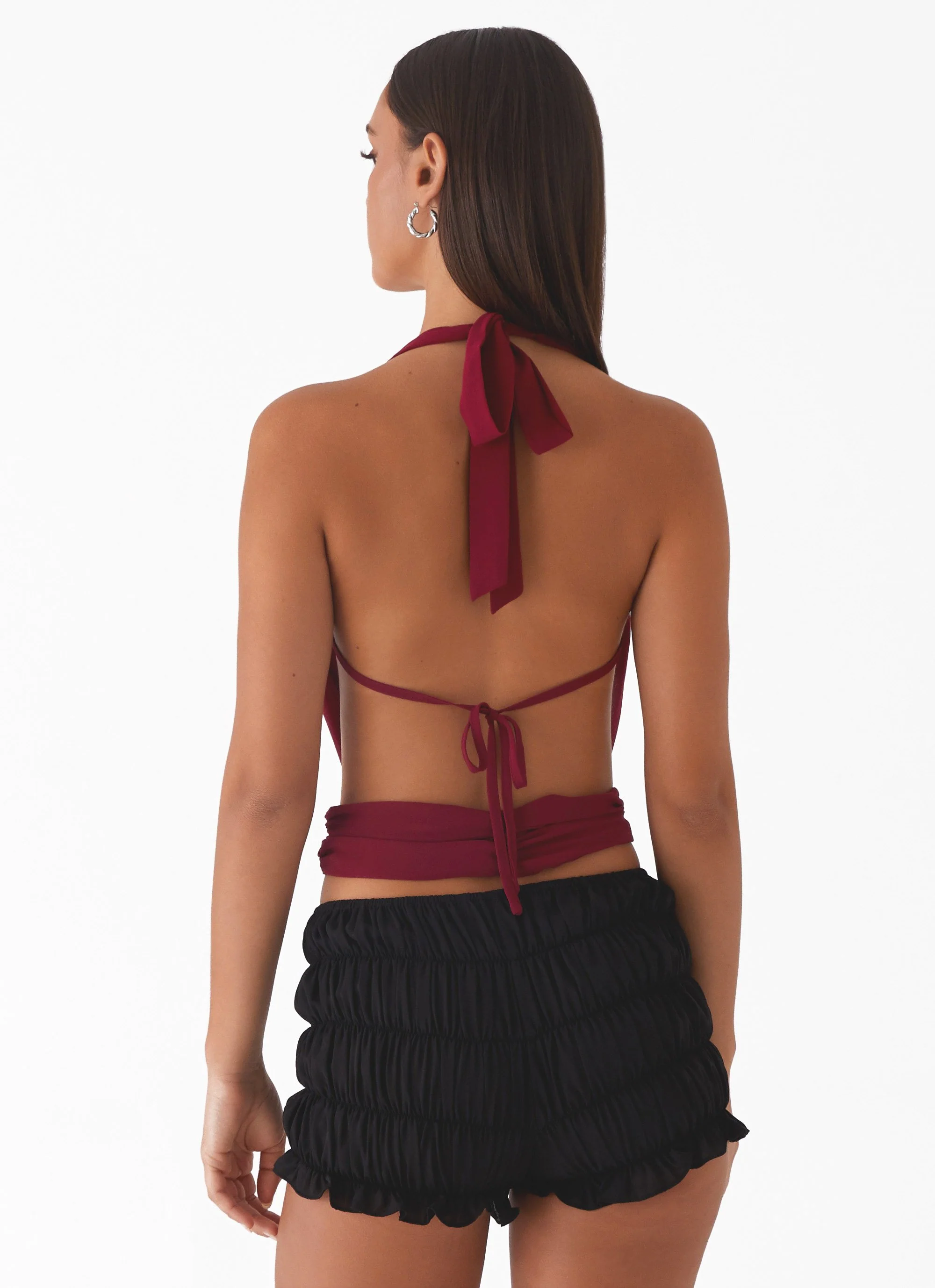 Sawyer Mesh Top - Maroon - Image 4