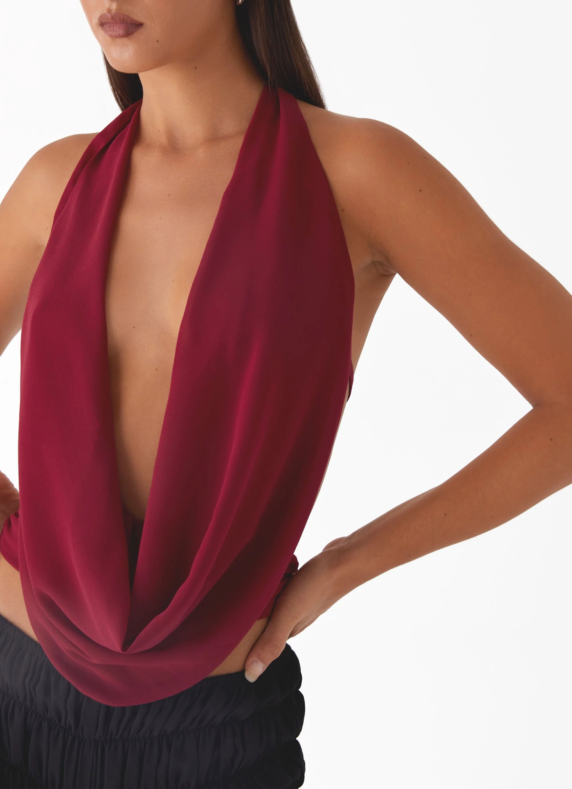 Sawyer Mesh Top - Maroon - Image 5