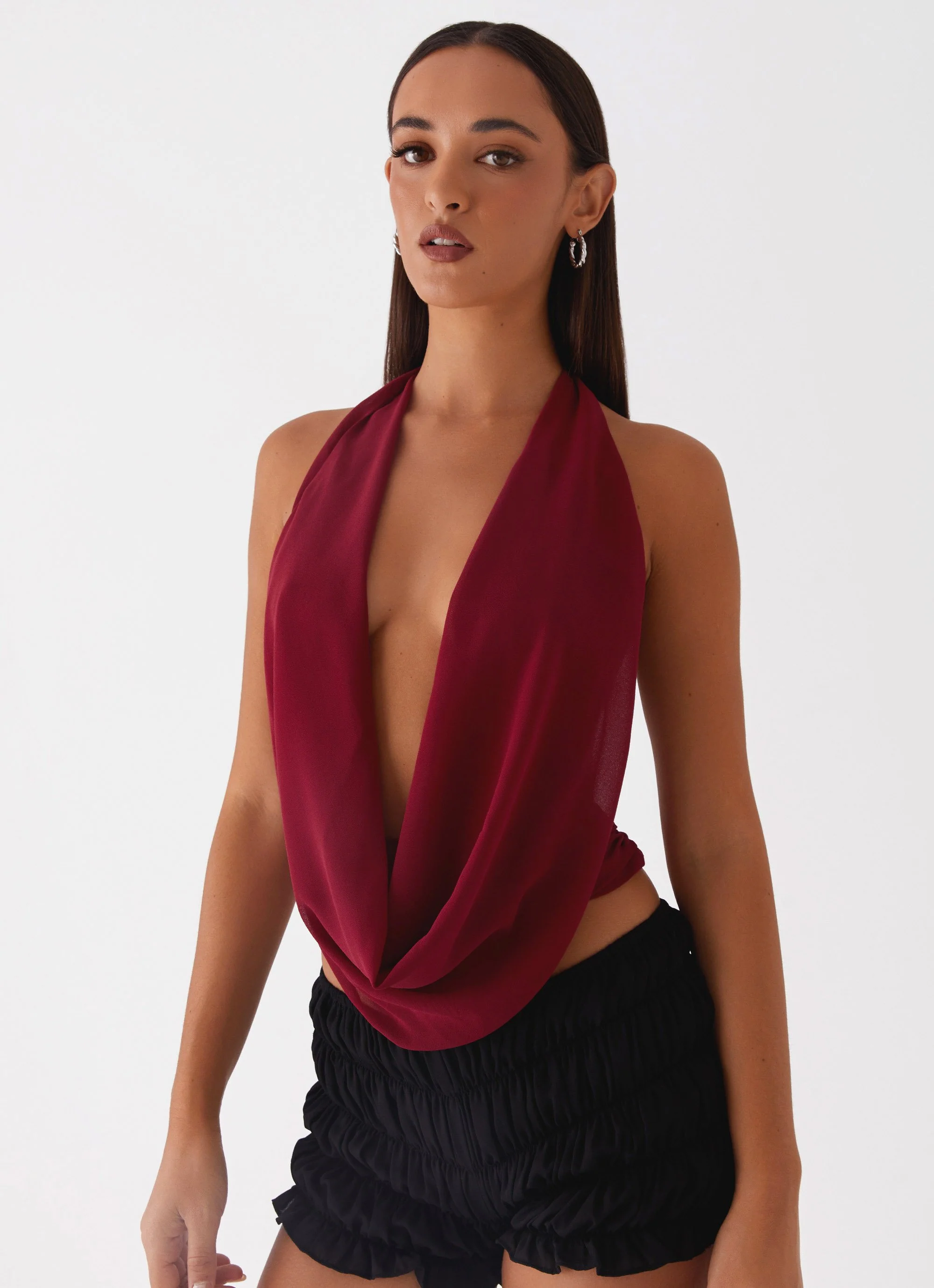 Sawyer Mesh Top - Maroon - Image 6