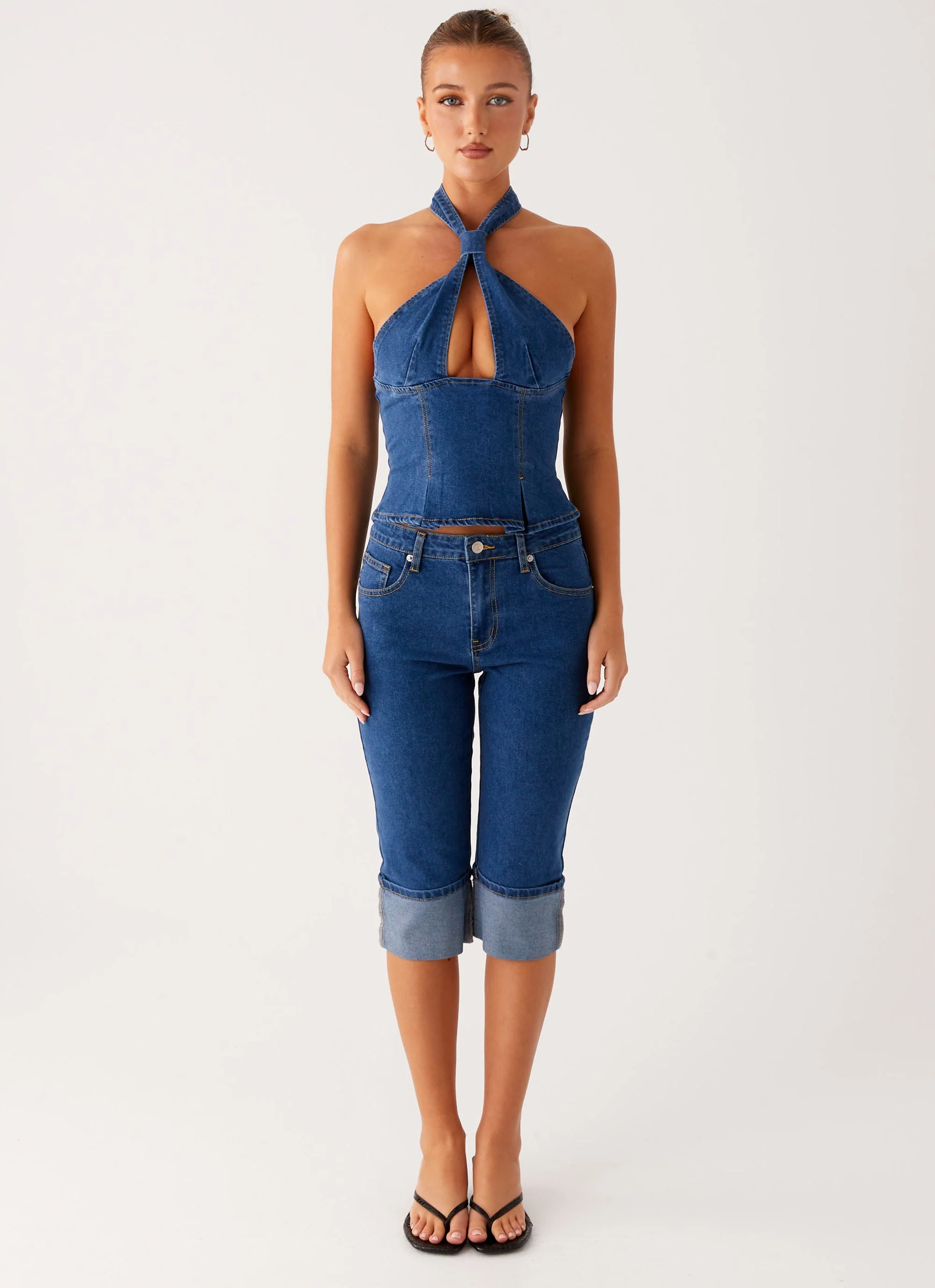 Saylor Denim Capri Jeans - Indigo - Image 6