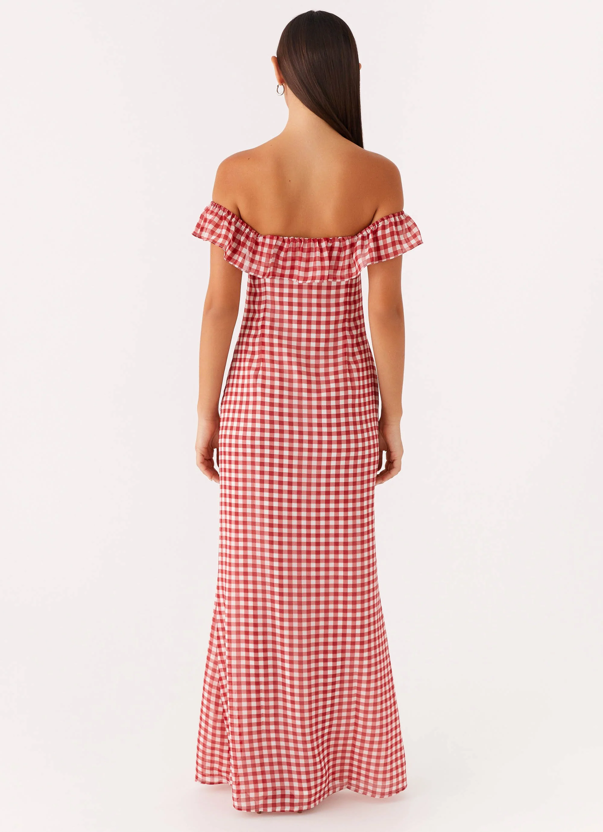Scarlet Cherry Maxi Dress - Red Gingham - Image 4