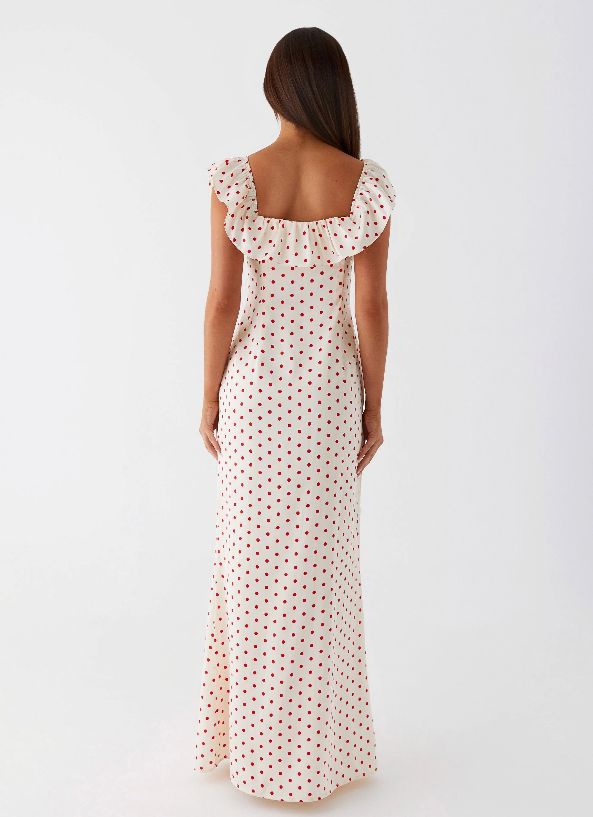 Scarlet Cherry Maxi Dress - Red Polka Dot - Image 5