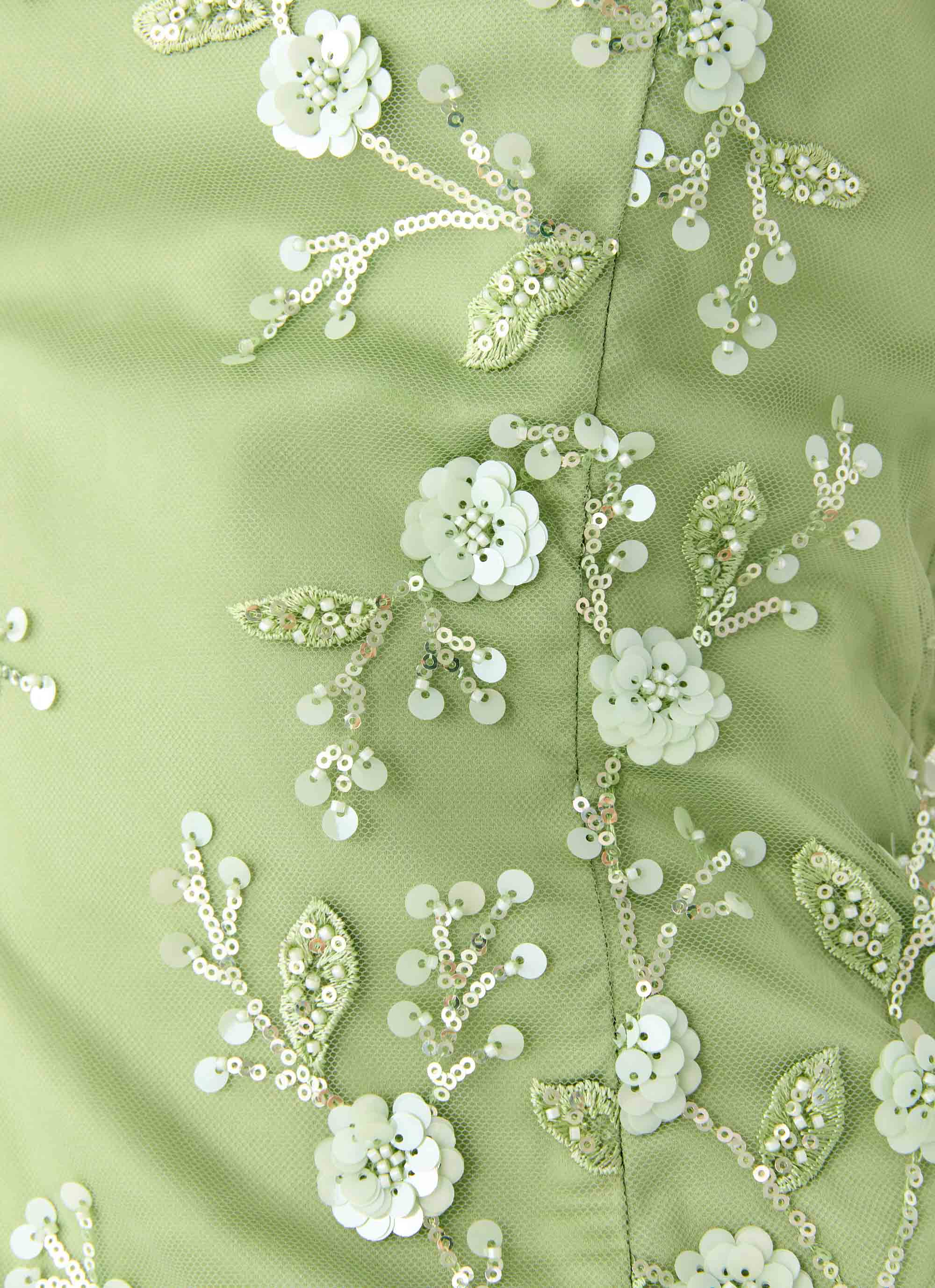 Sea Garden Beaded Strapless Top - Green - Image 8