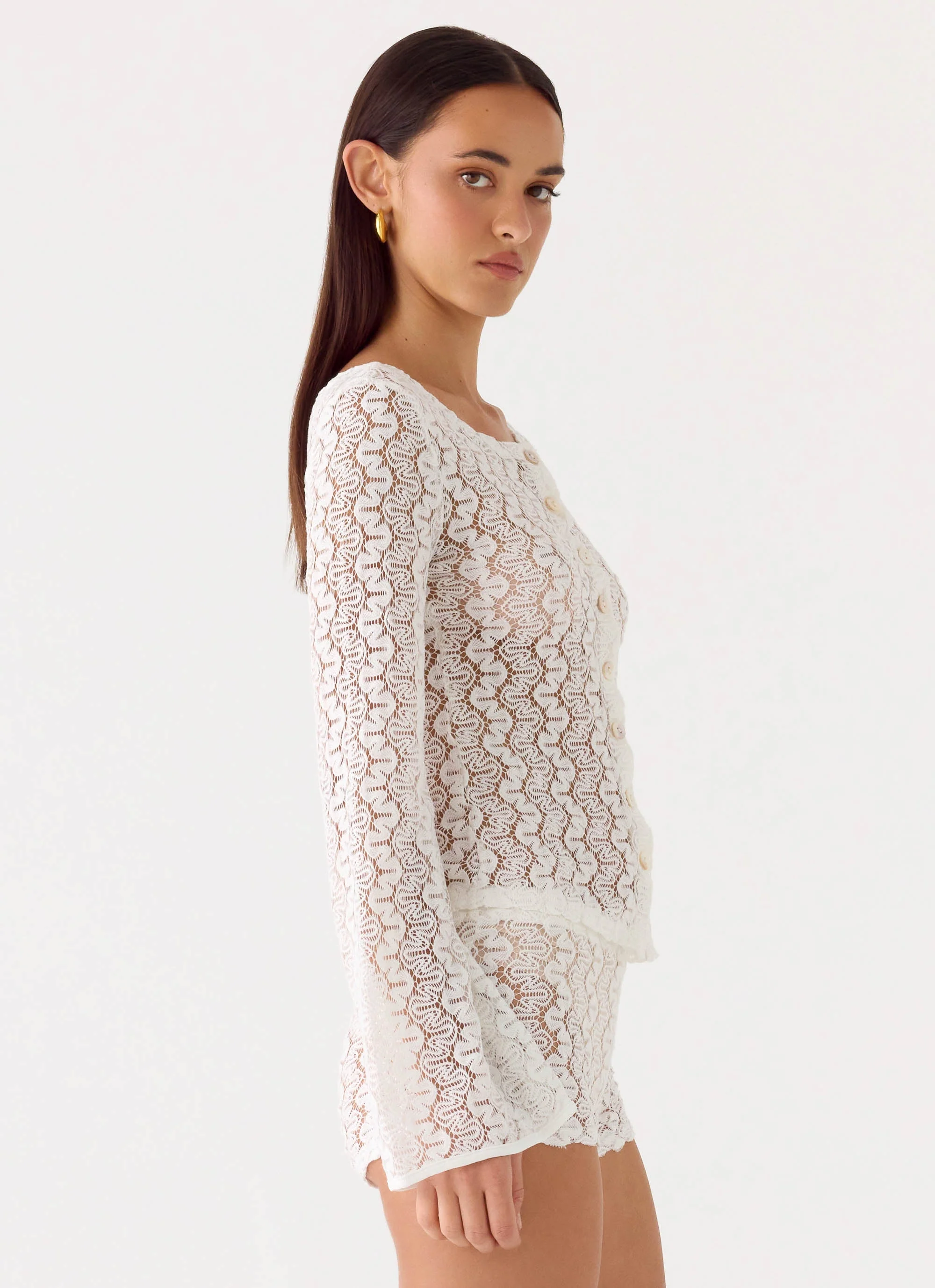 Selina Long Sleeve Top - Ivory - Image 3