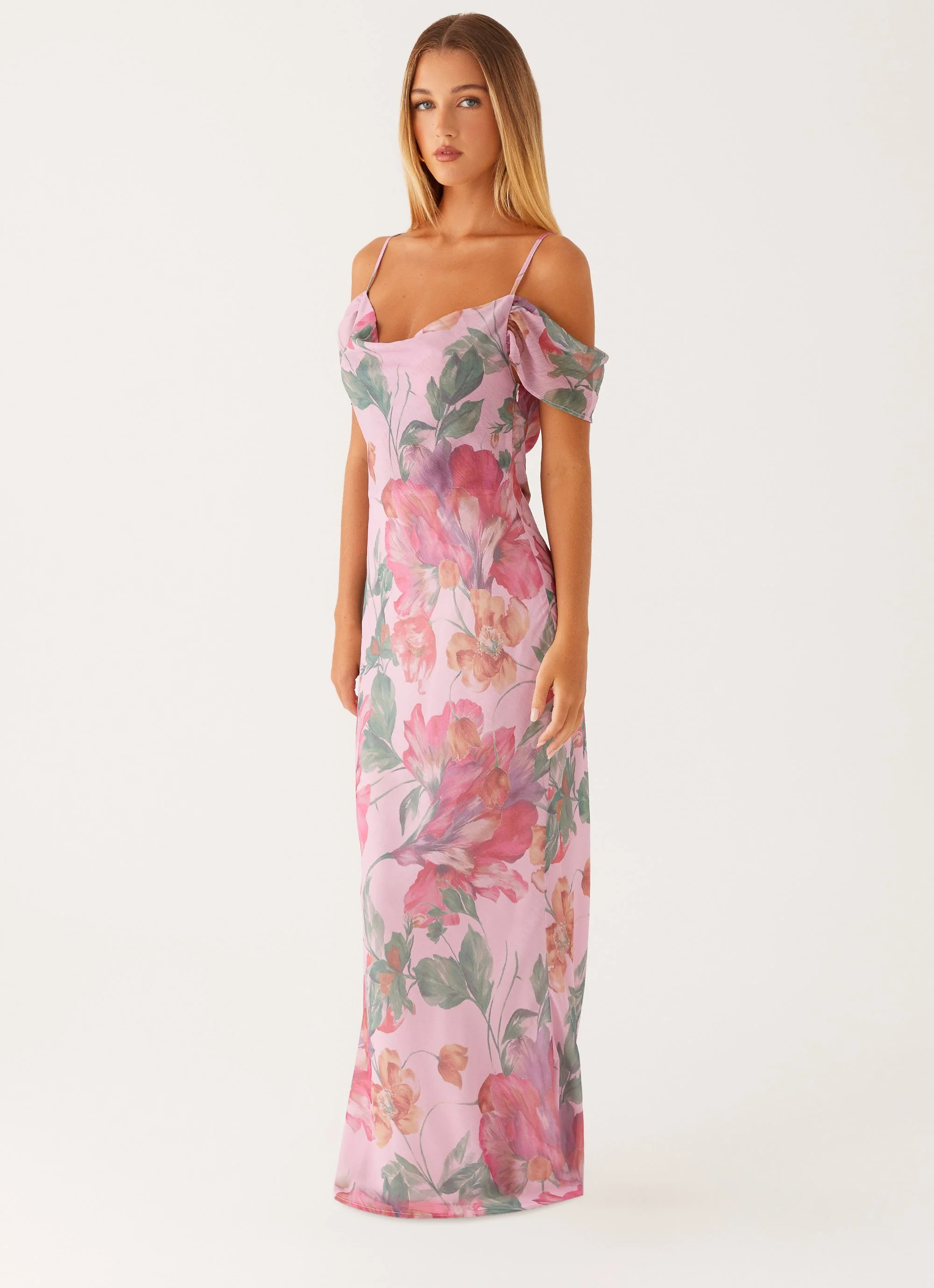 Seline Maxi Dress - Pink Floral - Image 3