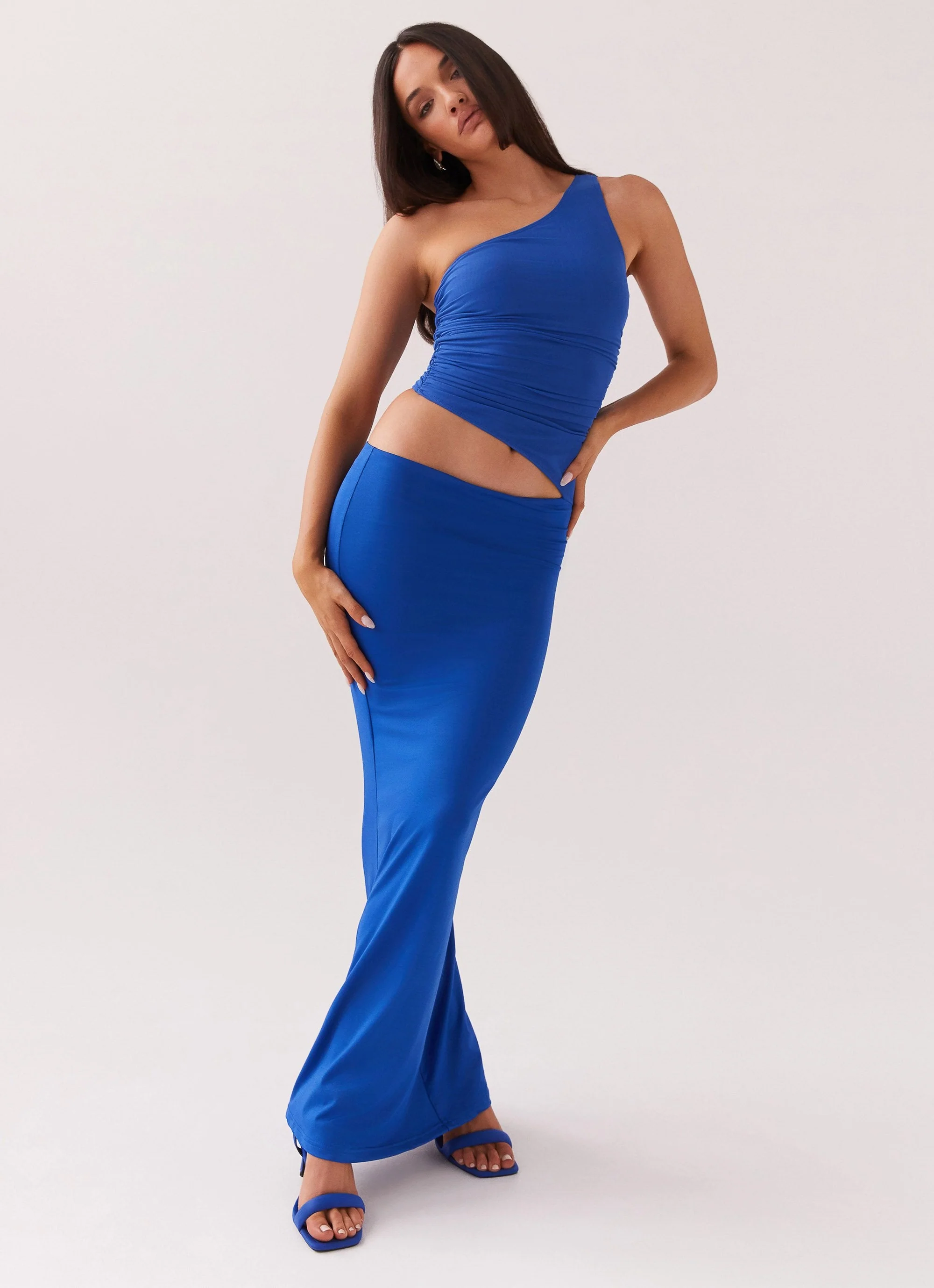 Seranella One Shoulder Maxi Dress - Cobalt - Image 5