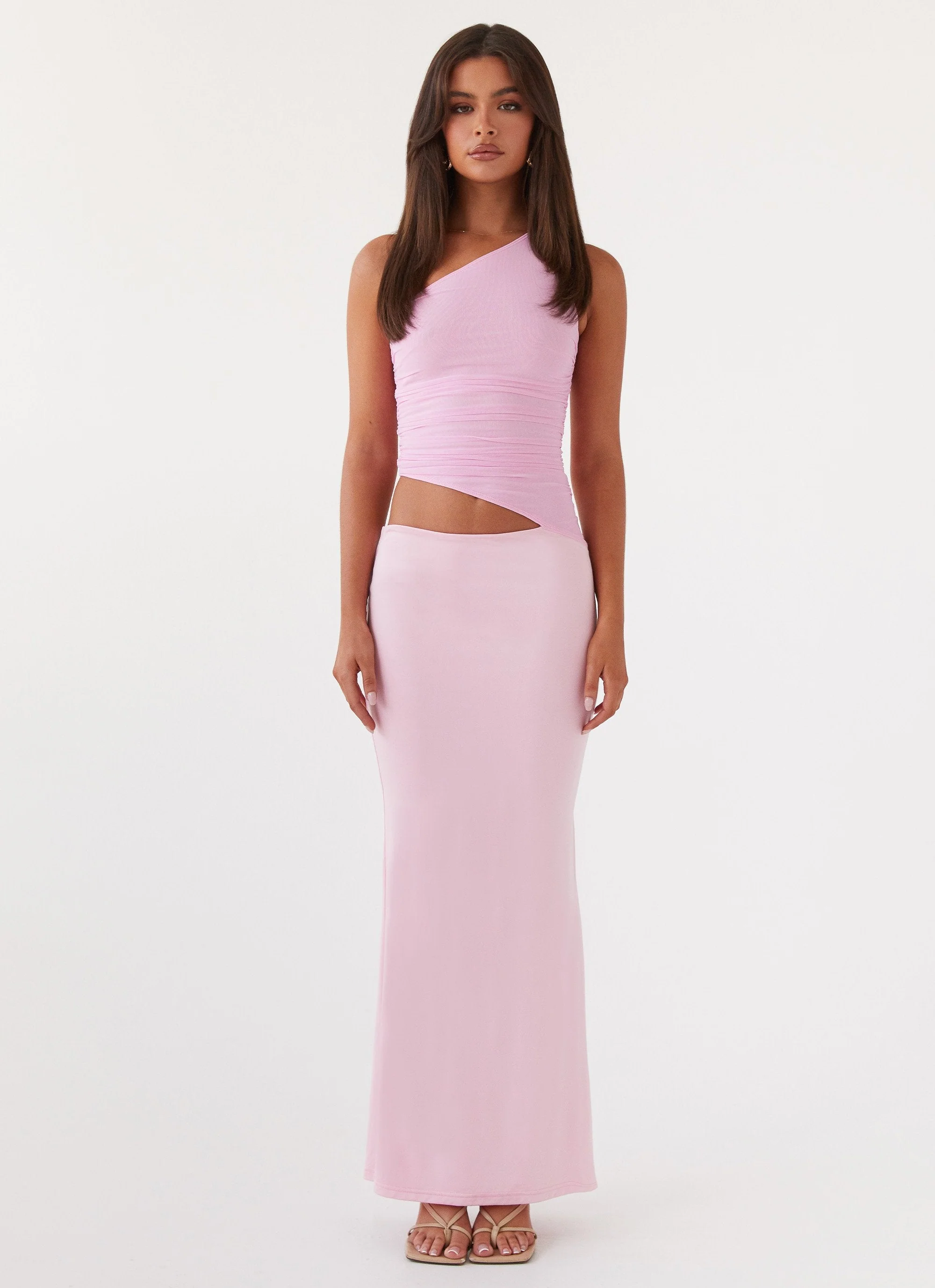 Seranella One Shoulder Maxi Dress - Pink - Image 2