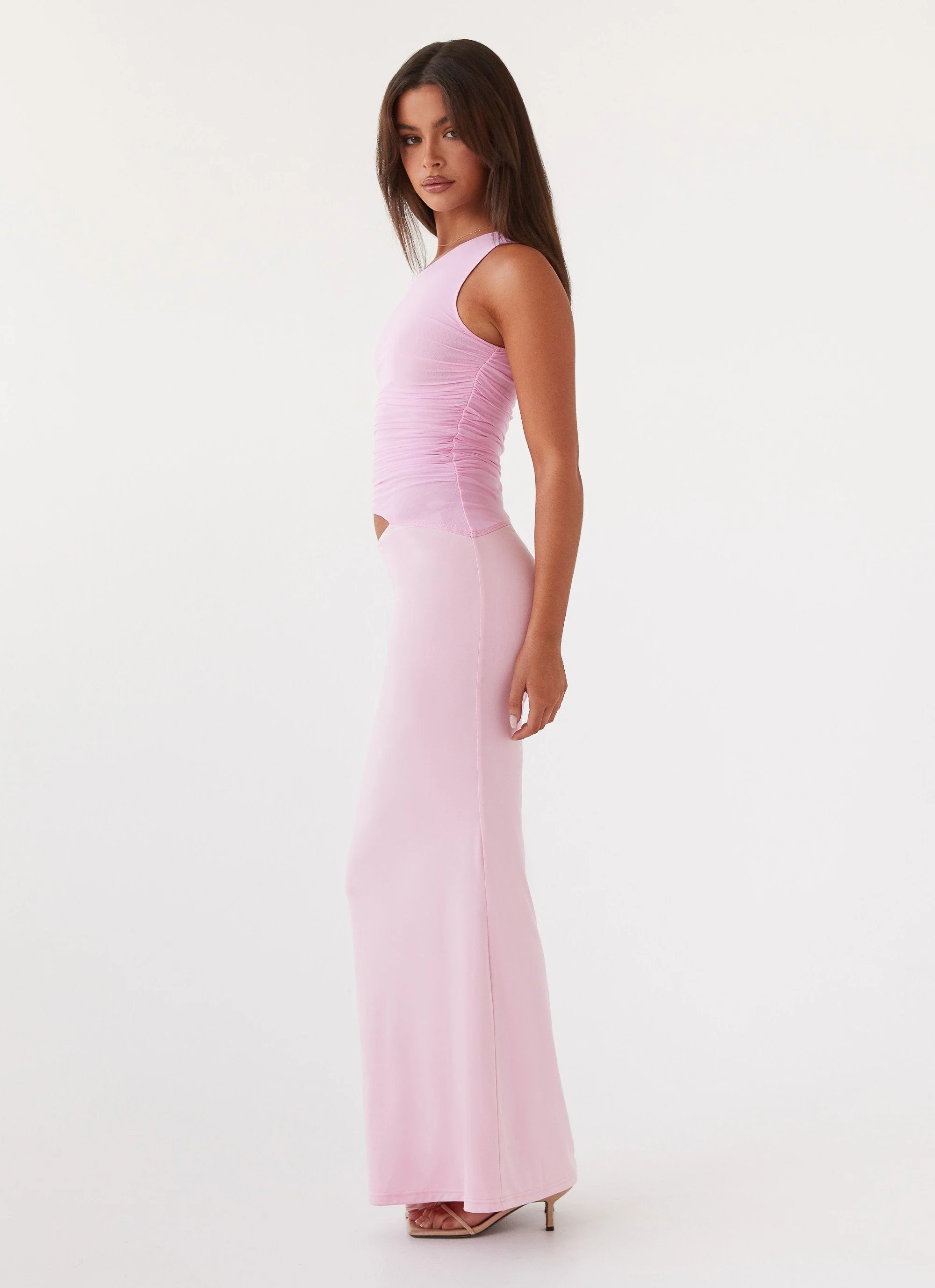 Seranella One Shoulder Maxi Dress - Pink - Image 3