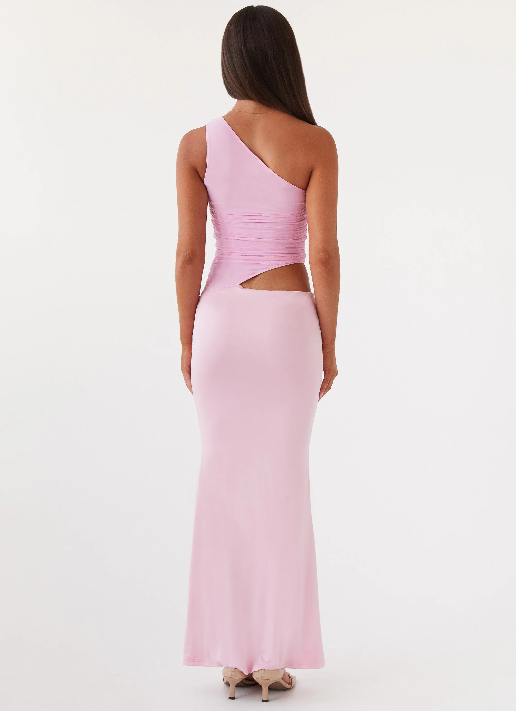 Seranella One Shoulder Maxi Dress - Pink - Image 4