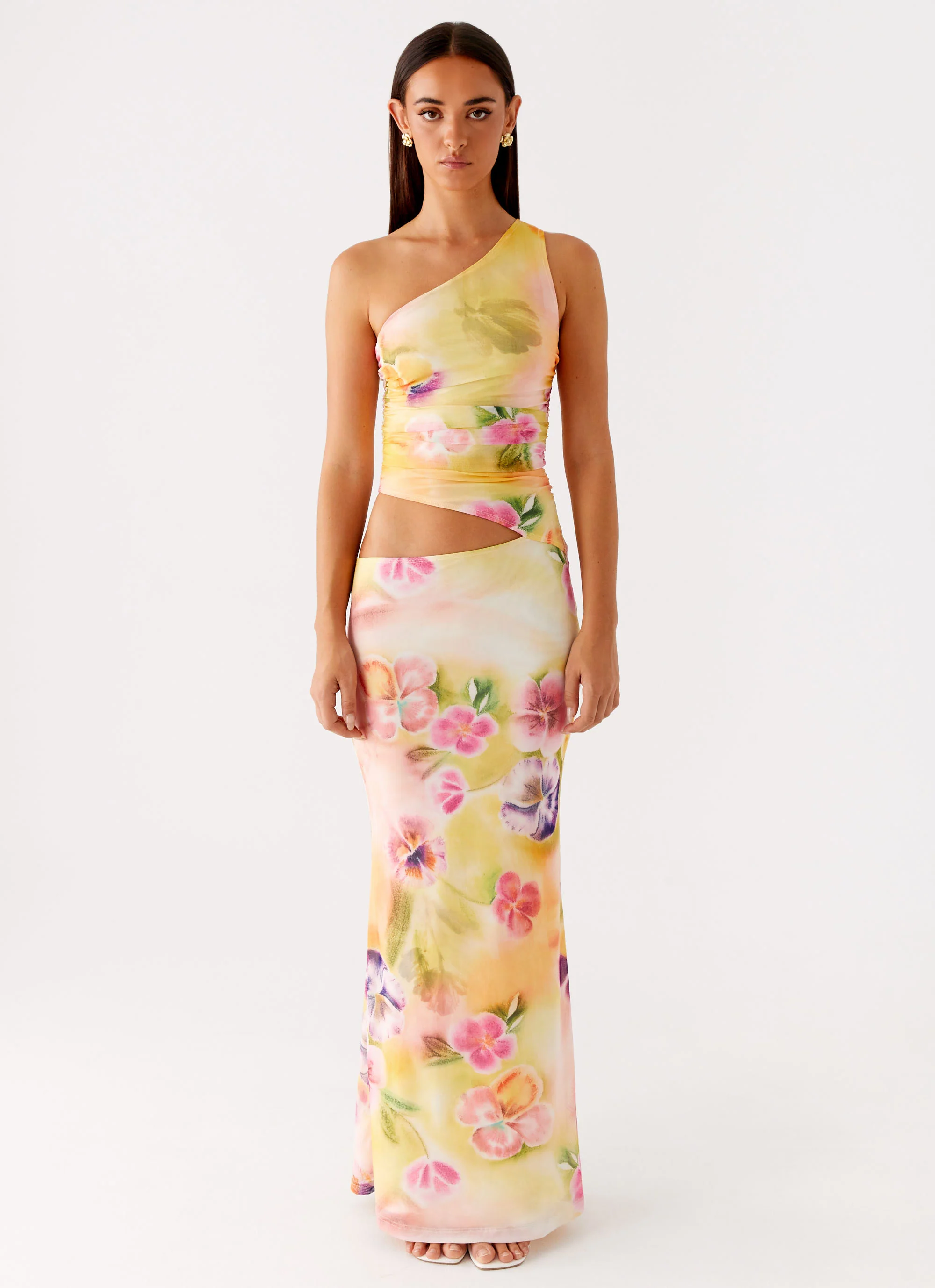 Seranella One Shoulder Maxi Dress - Sunburst Floral - Image 2