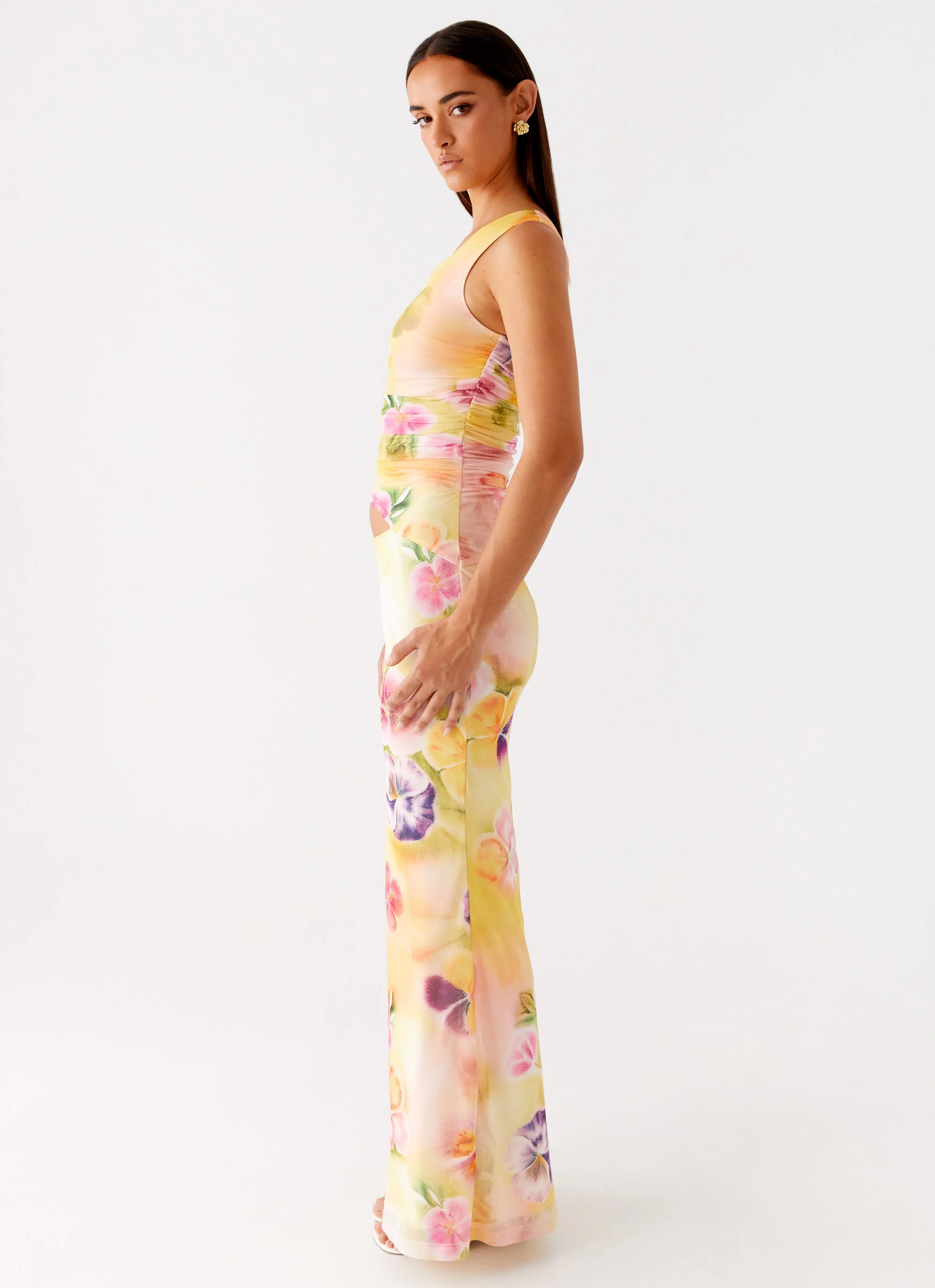 Seranella One Shoulder Maxi Dress - Sunburst Floral - Image 3