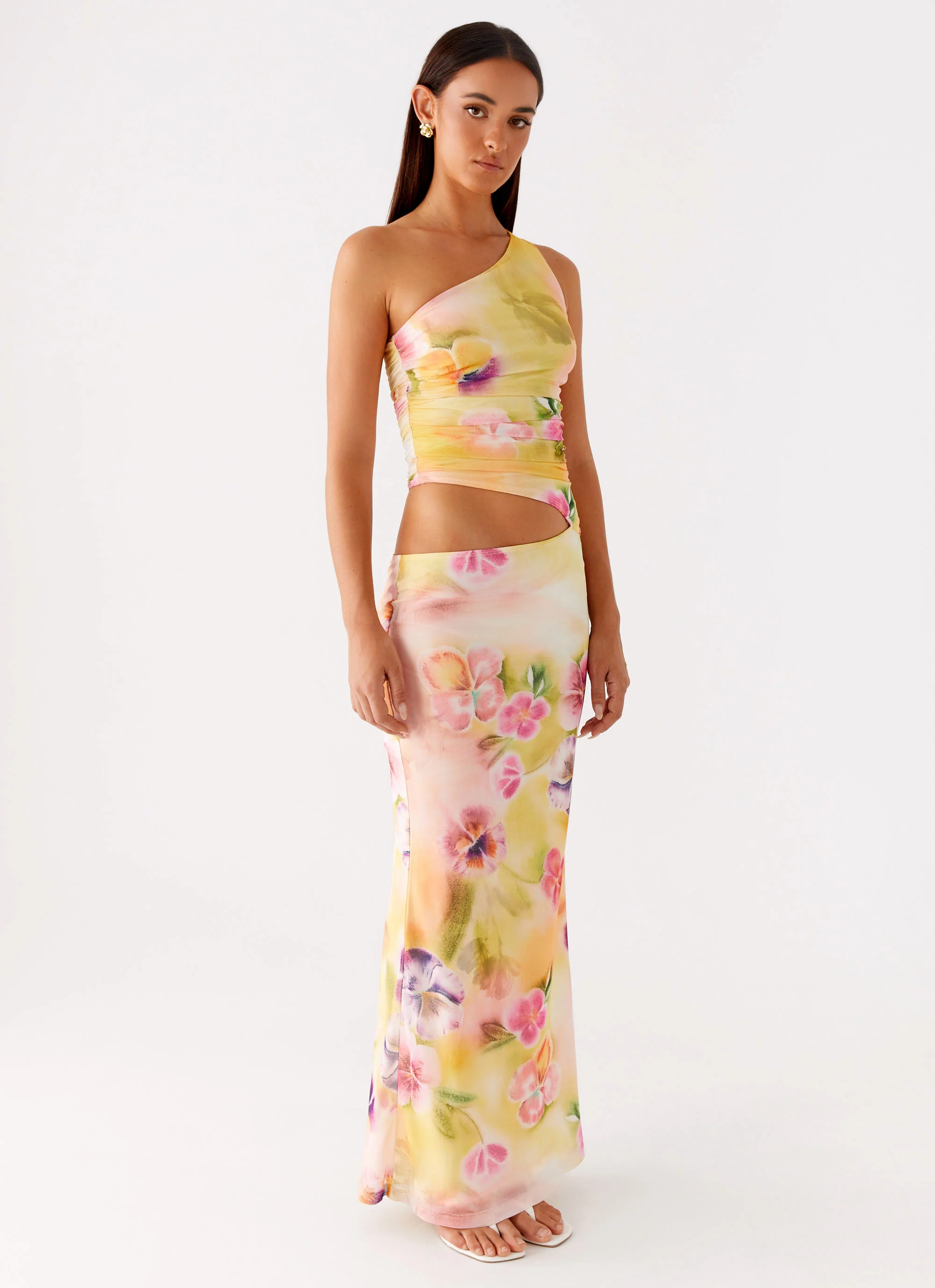 Seranella One Shoulder Maxi Dress - Sunburst Floral - Image 5