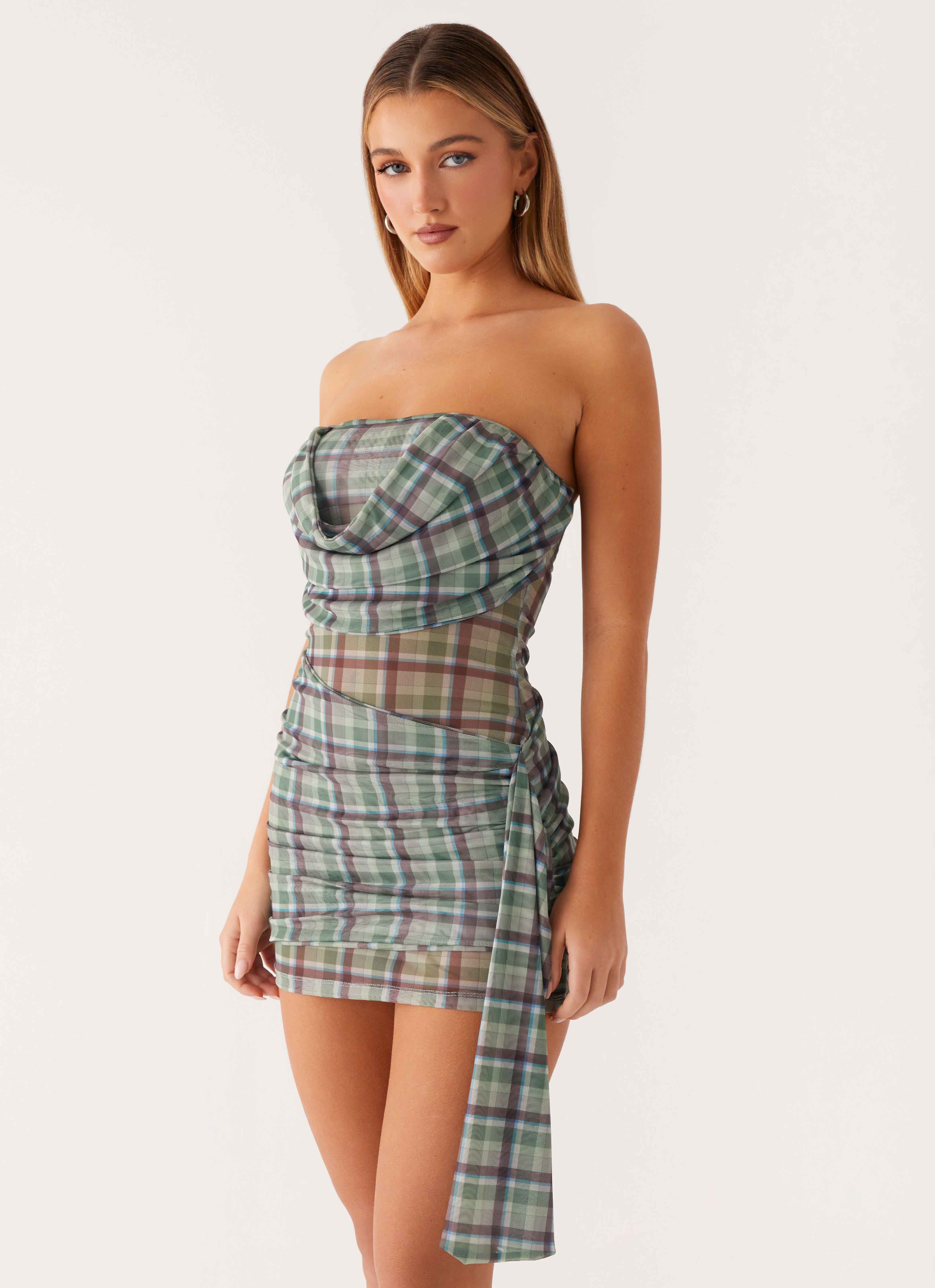 Seren Mini Dress - Cedar Check - Image 5