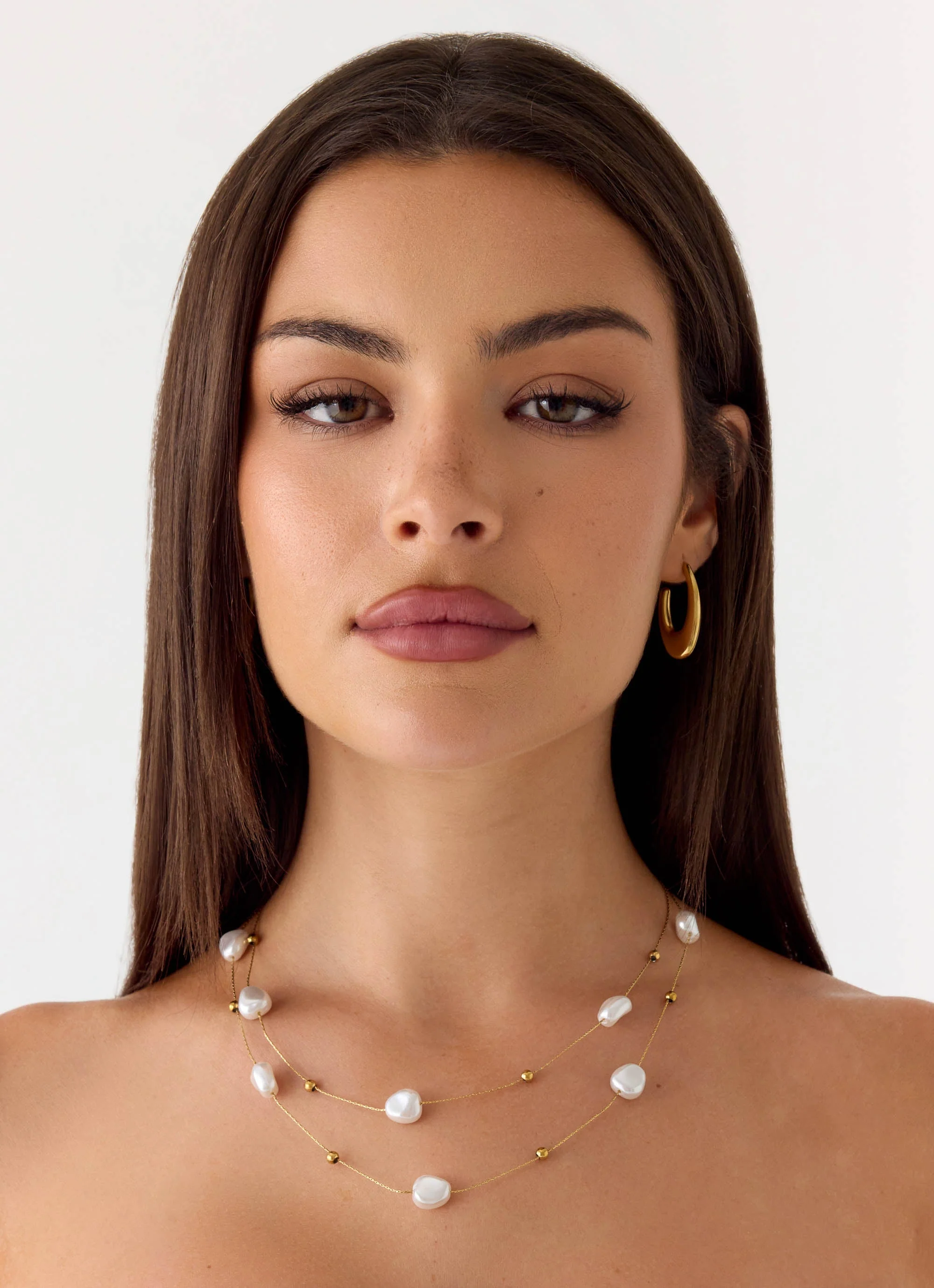 Serena Pearl Necklace - Pearl/Gold - Image 4