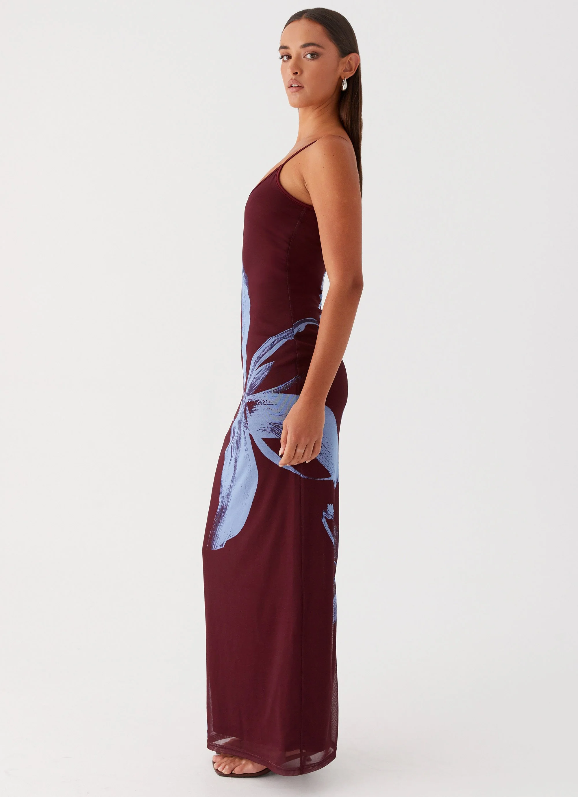 Serene Maxi Dress - Brown Purple Floral - Image 4